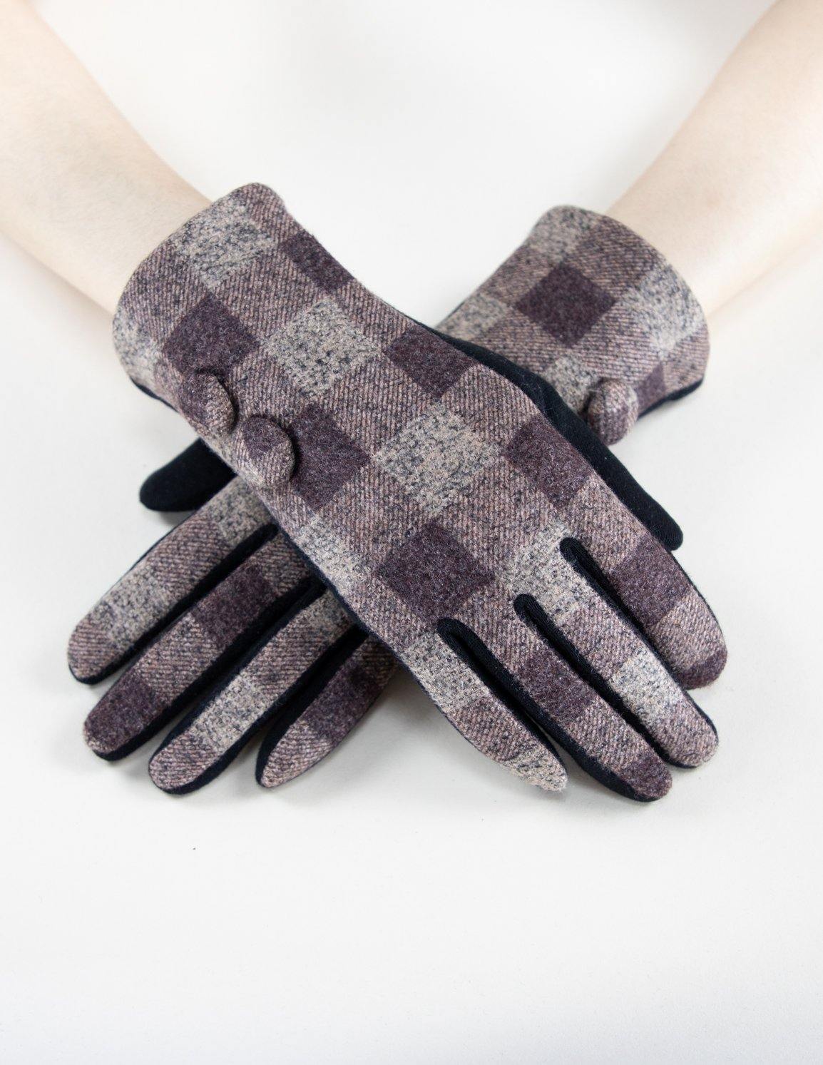 2 Button Flannel Gloves (TS) BROWN (Pack of 6) ORIGINAL USA