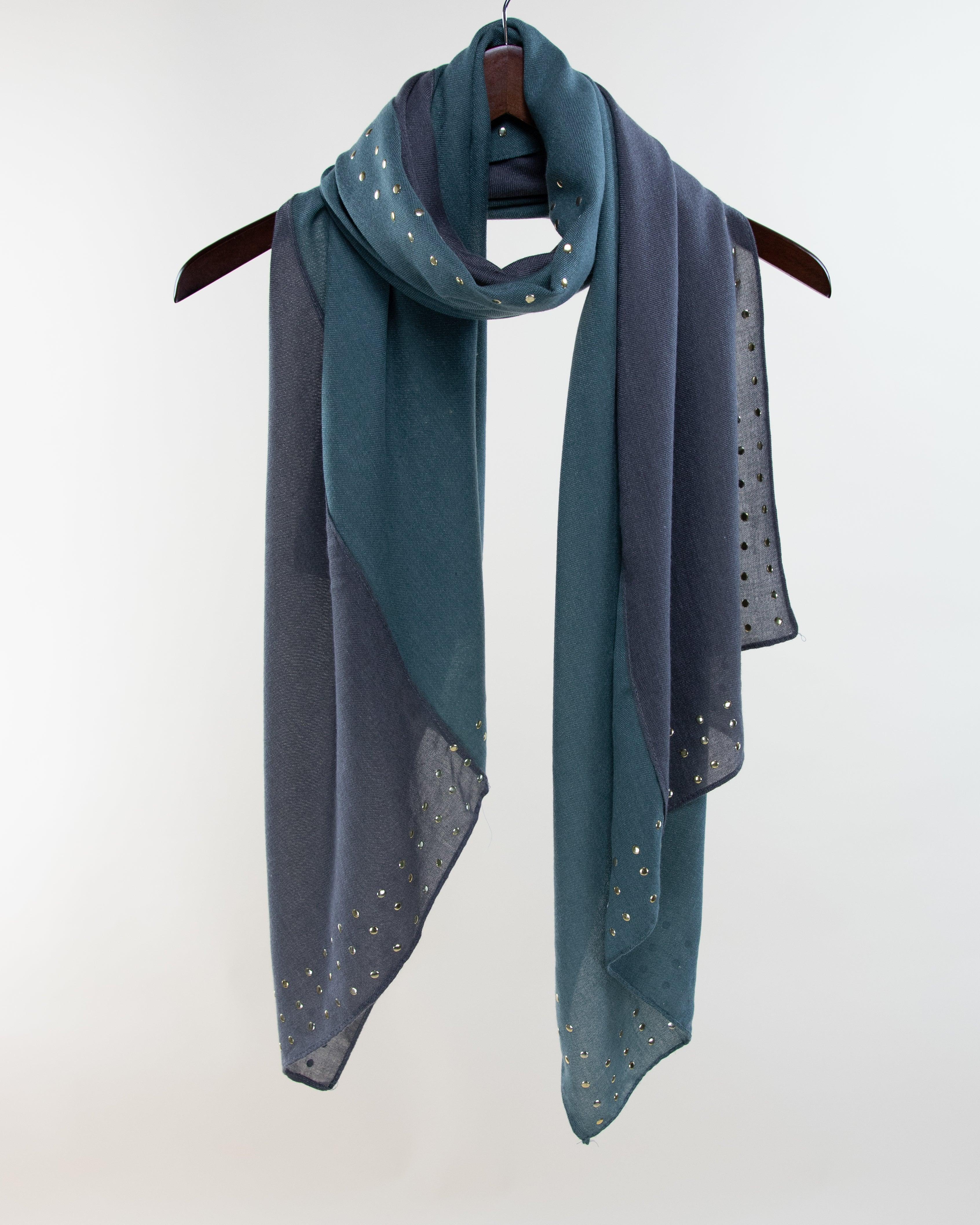 Two Tone Studded Thin Scarf – Original Usa