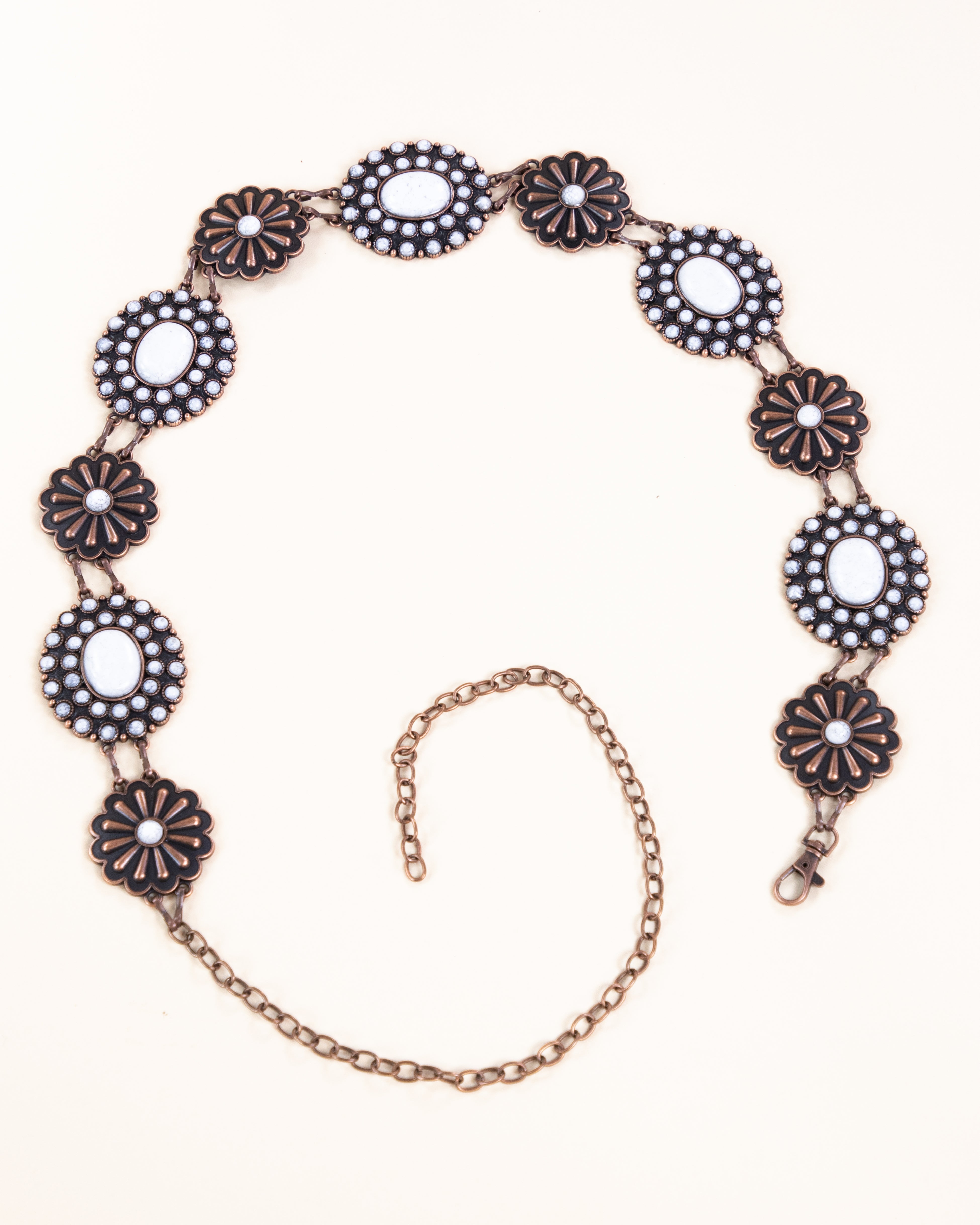 Desert Rose Floral Concho Chain Belt - FUCHSIA (Pack of 6)