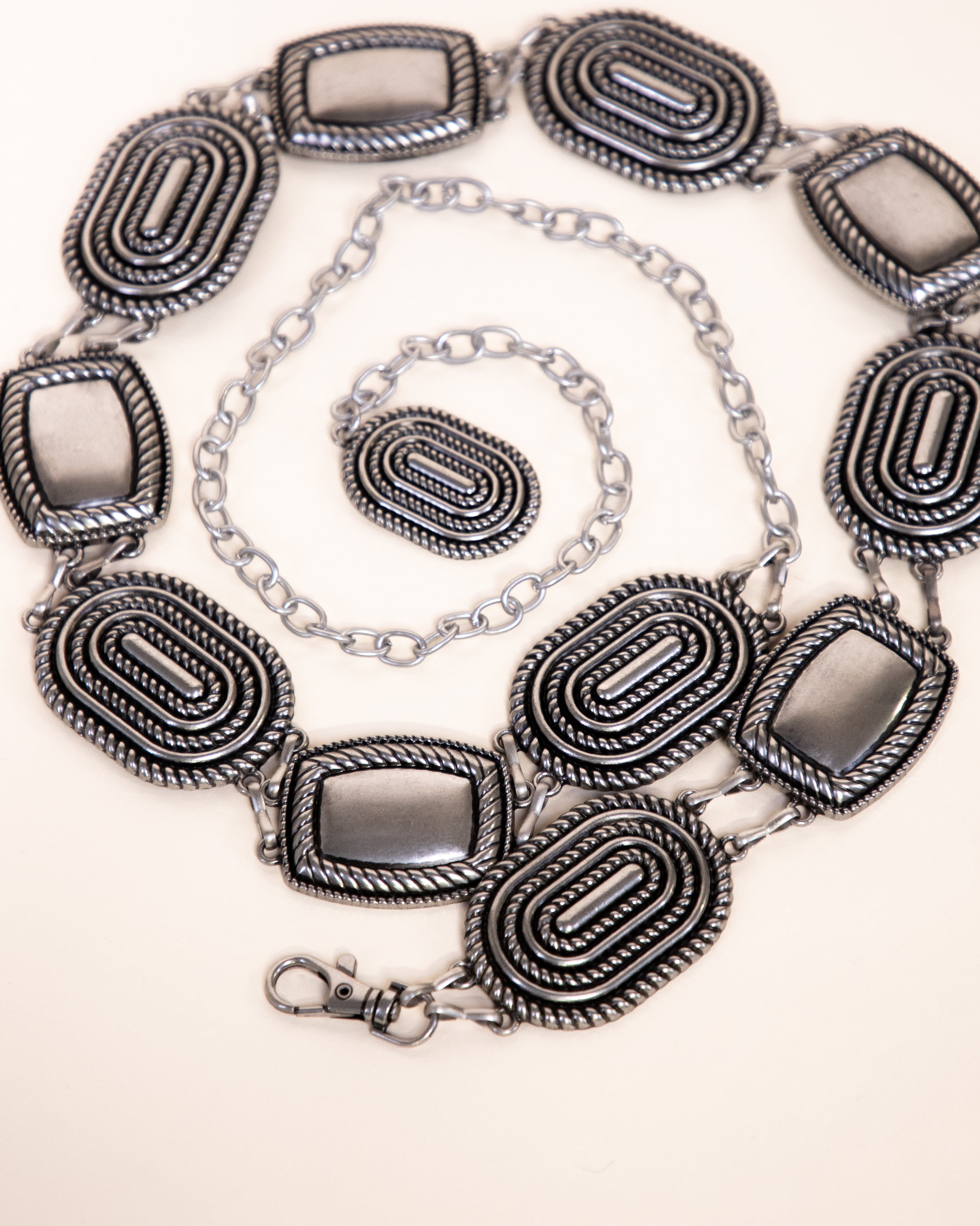 Boho Cowgirl Chain Belt - SILVER  (Pack of 6)
