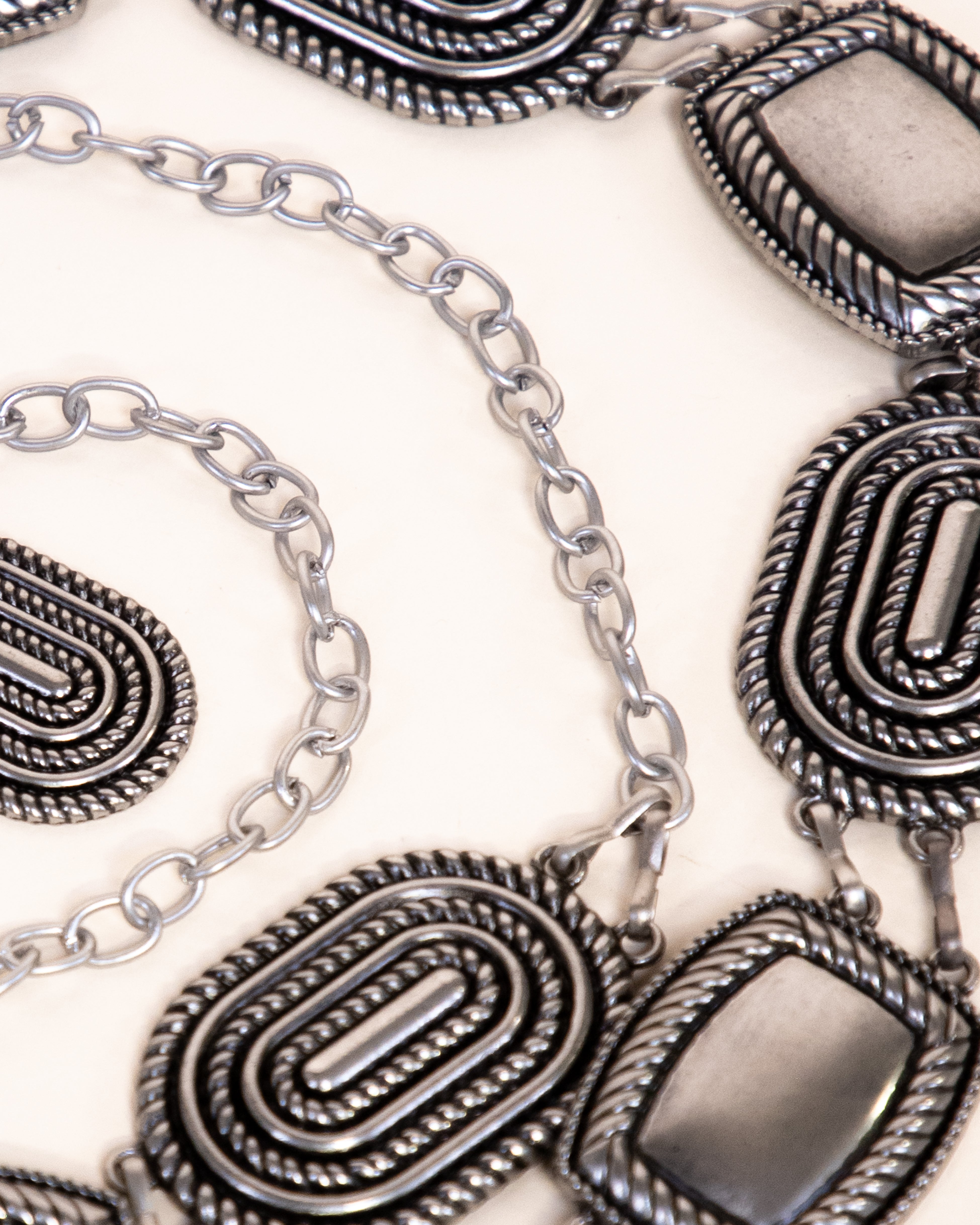 Boho Cowgirl Chain Belt - SILVER  (Pack of 6)