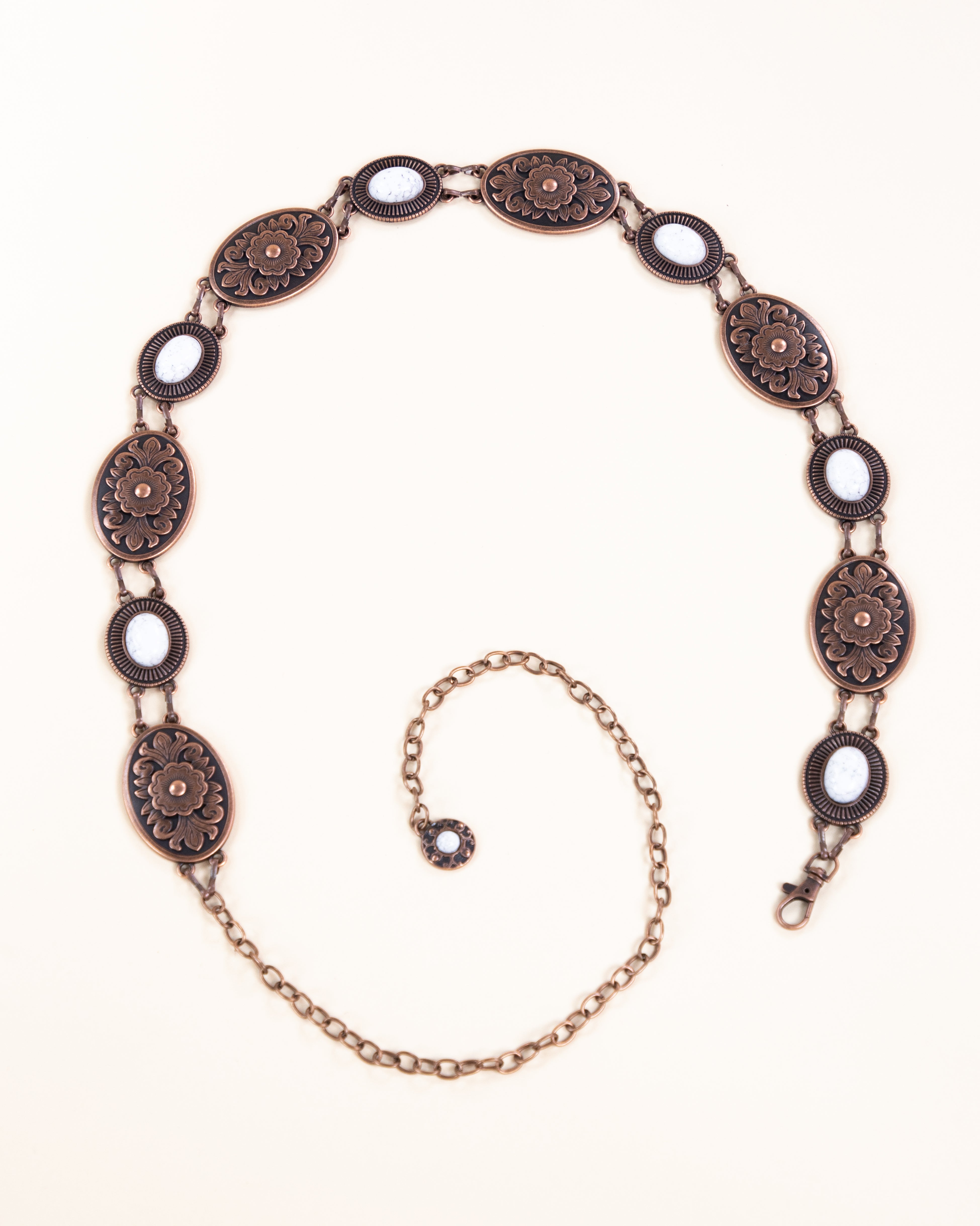 Canyon Teardrop Concho Chain Belt - TURQUOISE  (Pack of 6)
