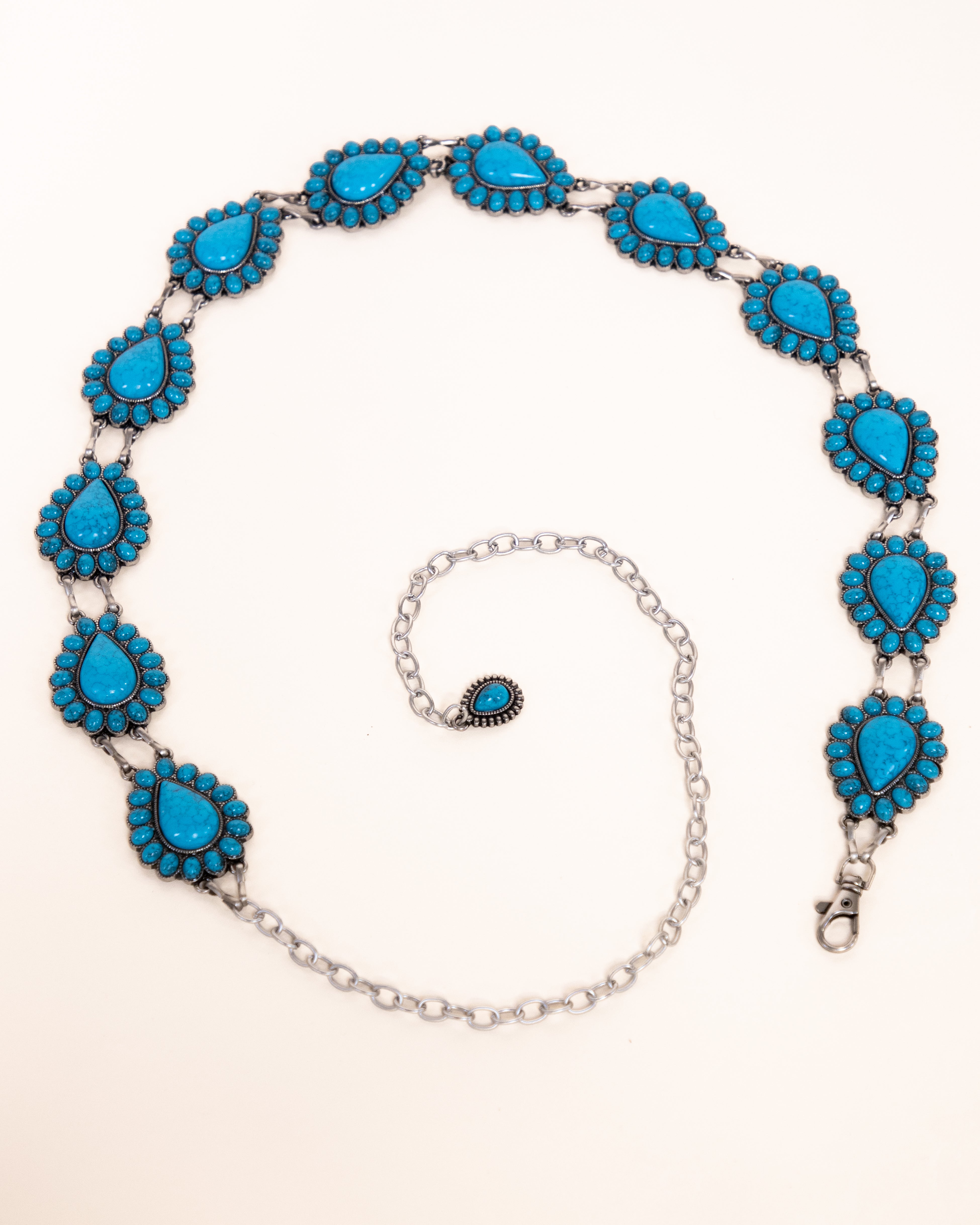 Americana Concho Chain Belt - TURQUOISE  (Pack of 6)