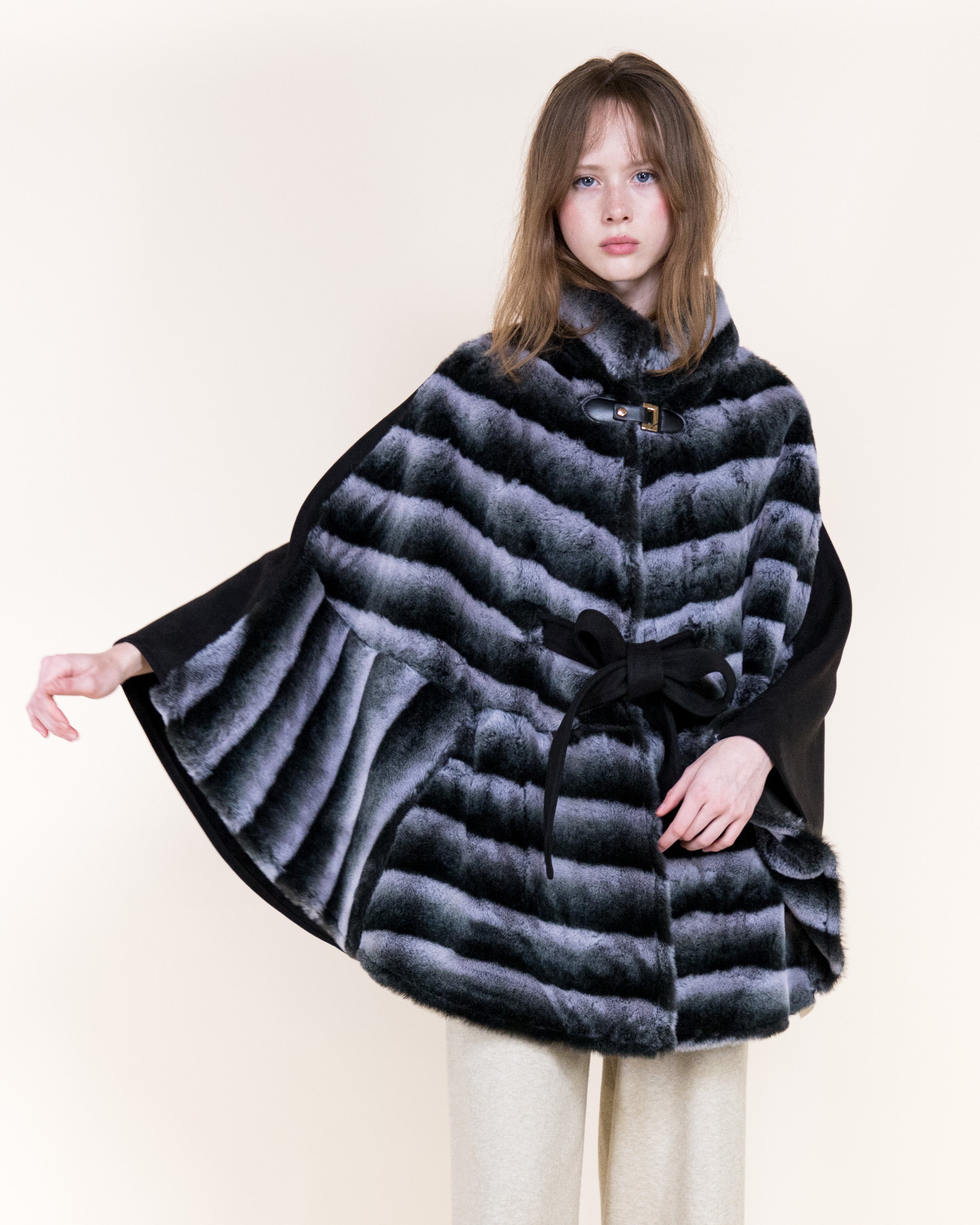 Luxe Chromatic Fade Vegan Fur Cape - WHITE (OS) (Pack of 6)