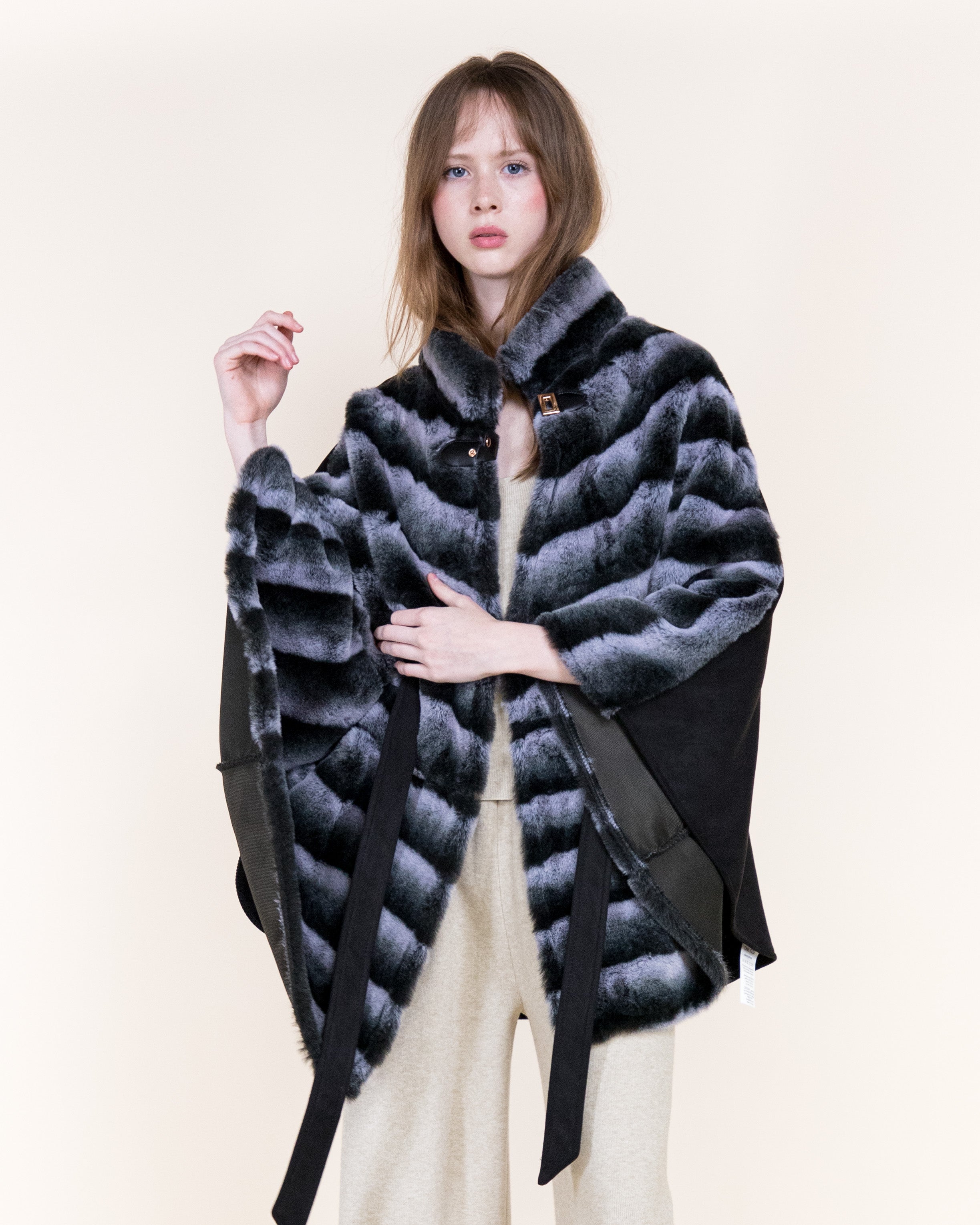Luxe Chromatic Fade Vegan Fur Cape - WHITE (OS) (Pack of 6)