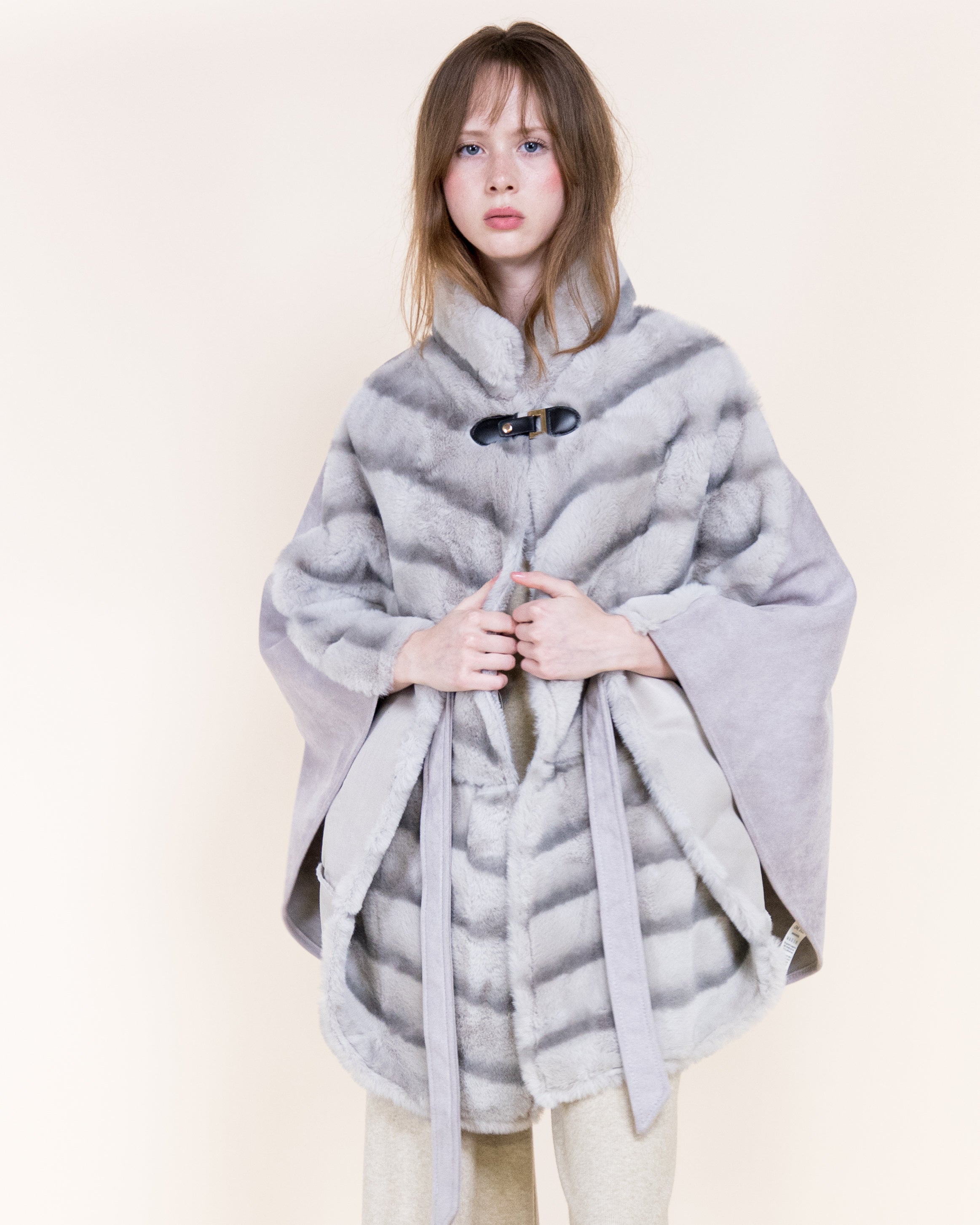 Luxe Chromatic Fade Vegan Fur Cape - WHITE (OS) (Pack of 6)