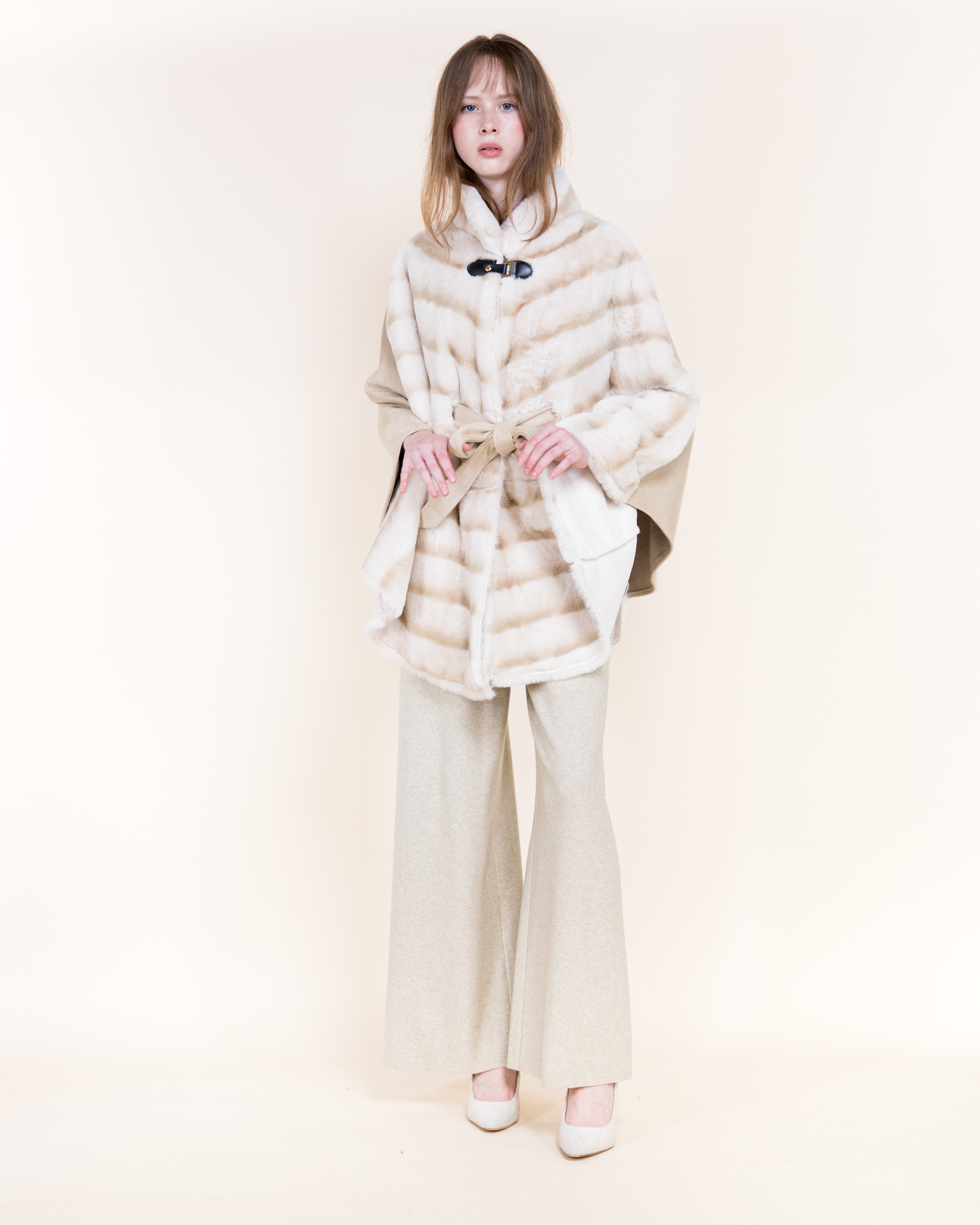 Luxe Chromatic Fade Vegan Fur Cape - WHITE (OS) (Pack of 6)
