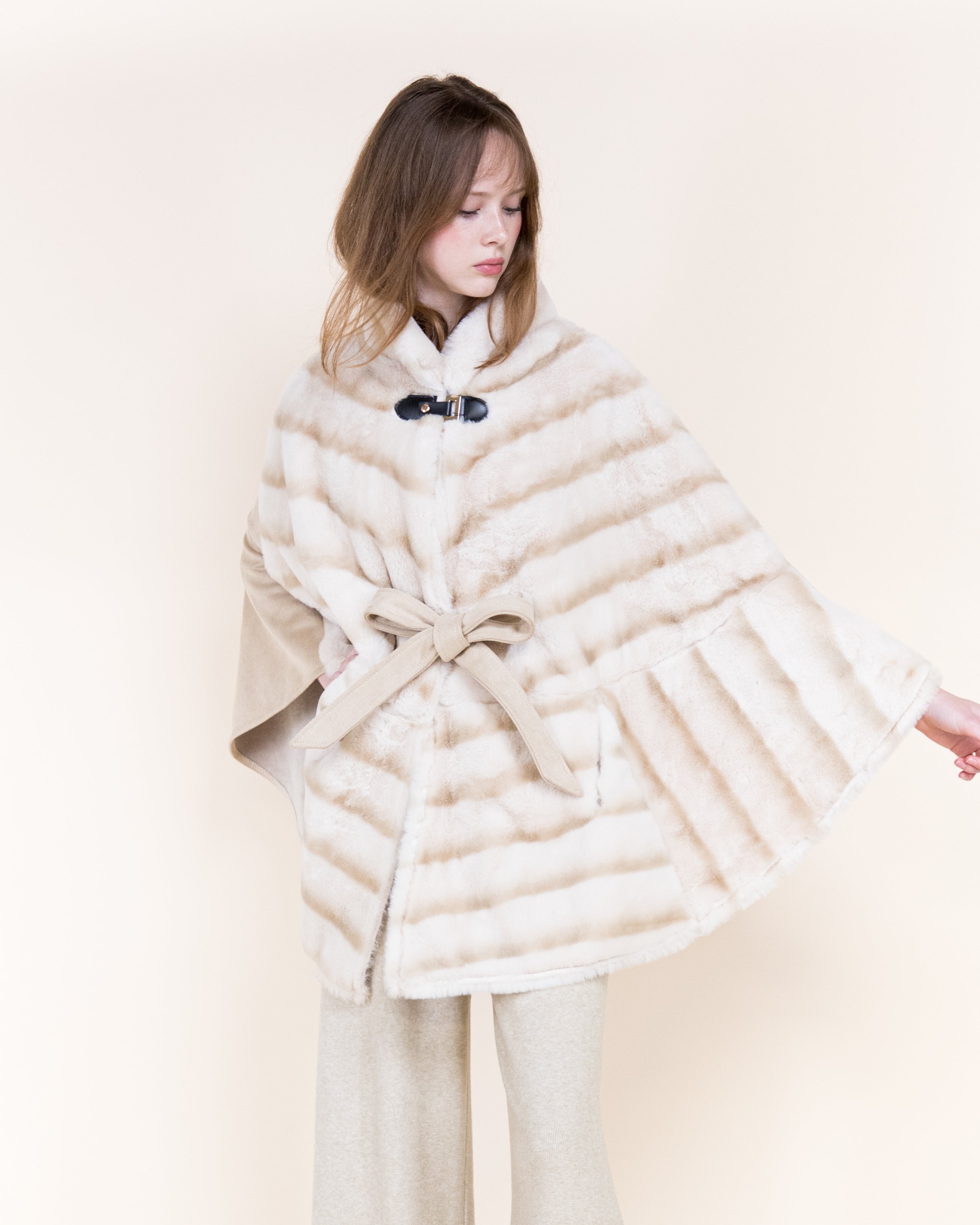 Luxe Chromatic Fade Vegan Fur Cape - WHITE (OS) (Pack of 6)