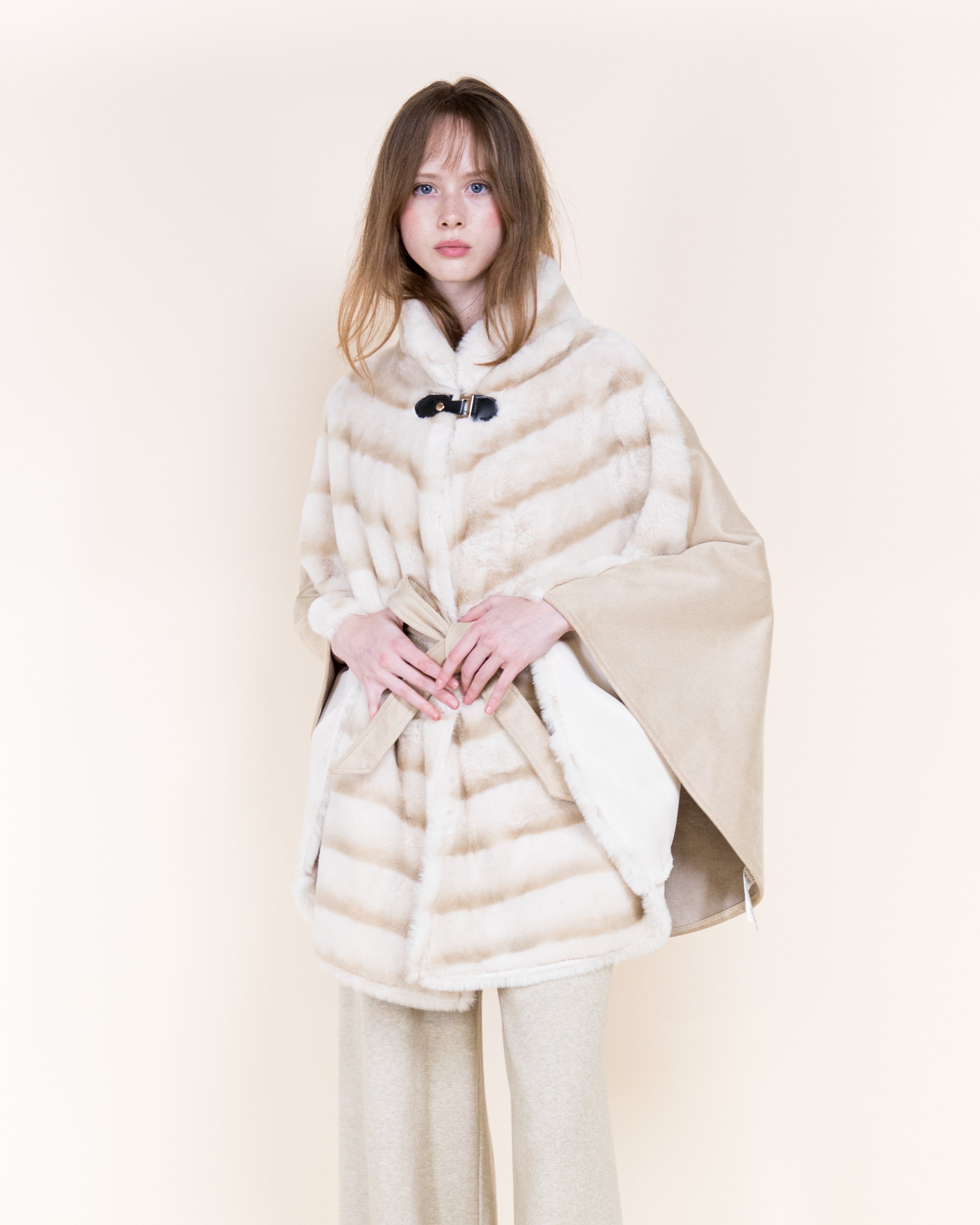 Luxe Chromatic Fade Vegan Fur Cape - WHITE (OS) (Pack of 6)