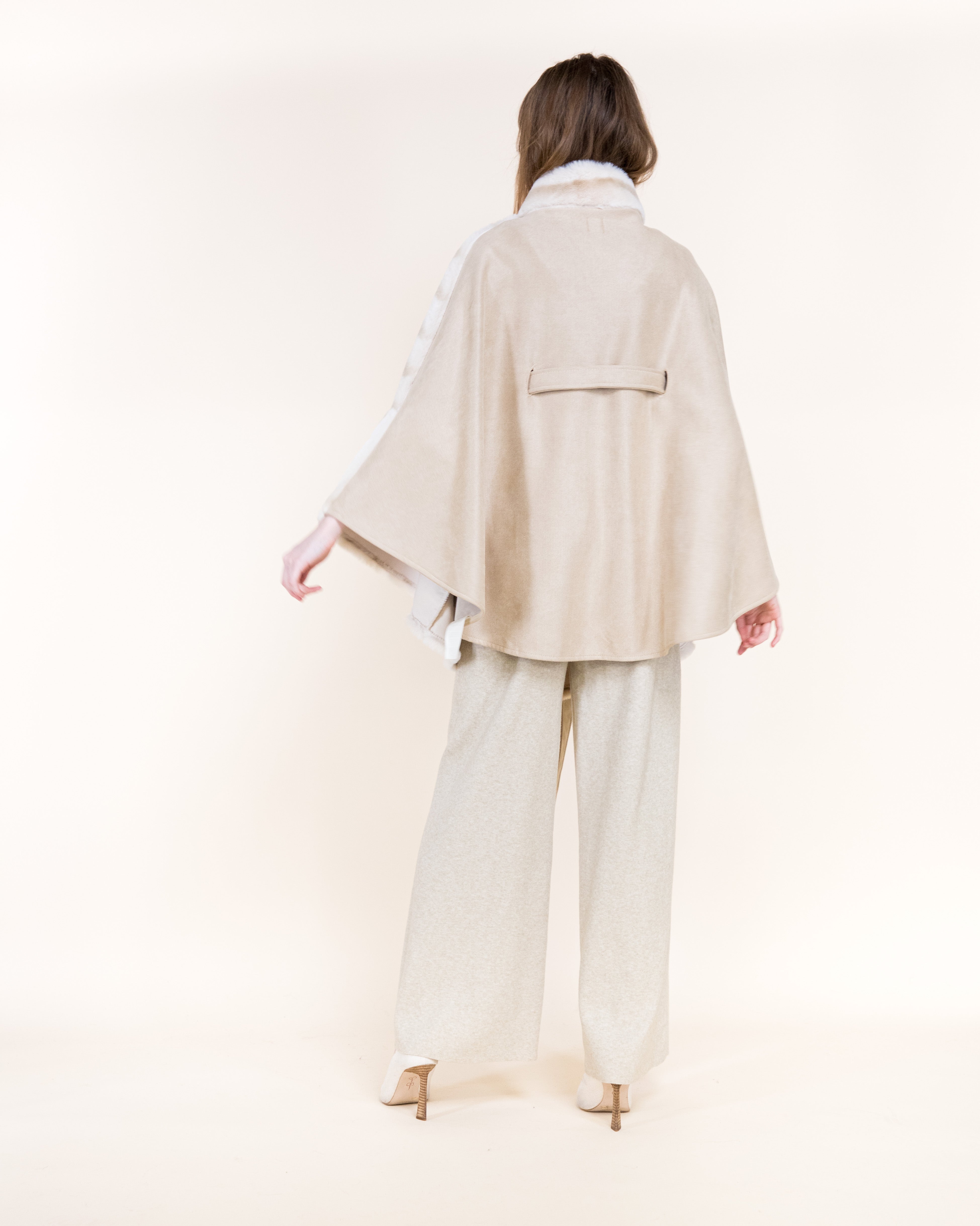 Luxe Chromatic Fade Vegan Fur Cape - WHITE (OS) (Pack of 6)