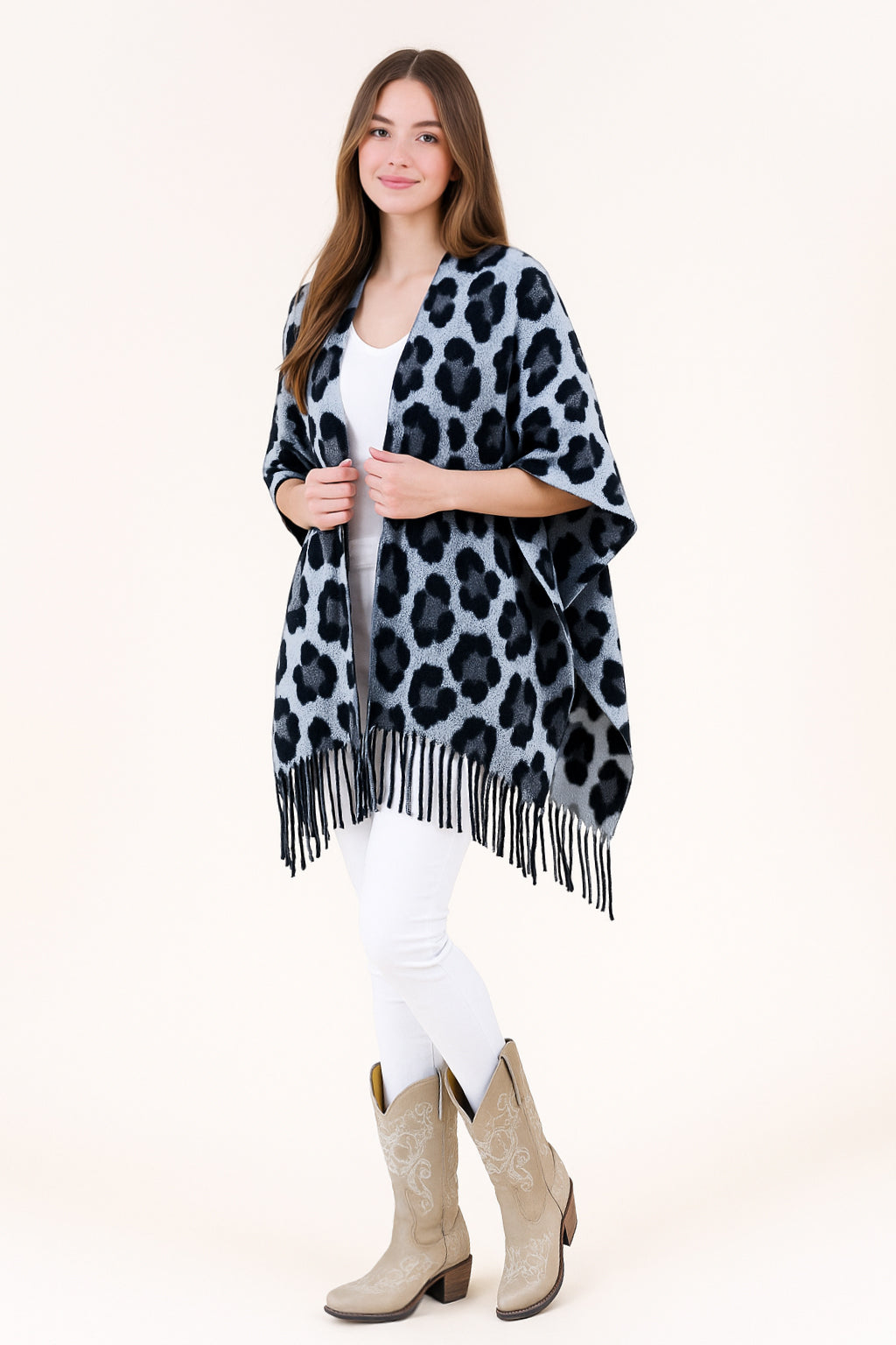 Leopard Animal Print Ruana Wrap - LEOPARD (OS) (Pack of 6)