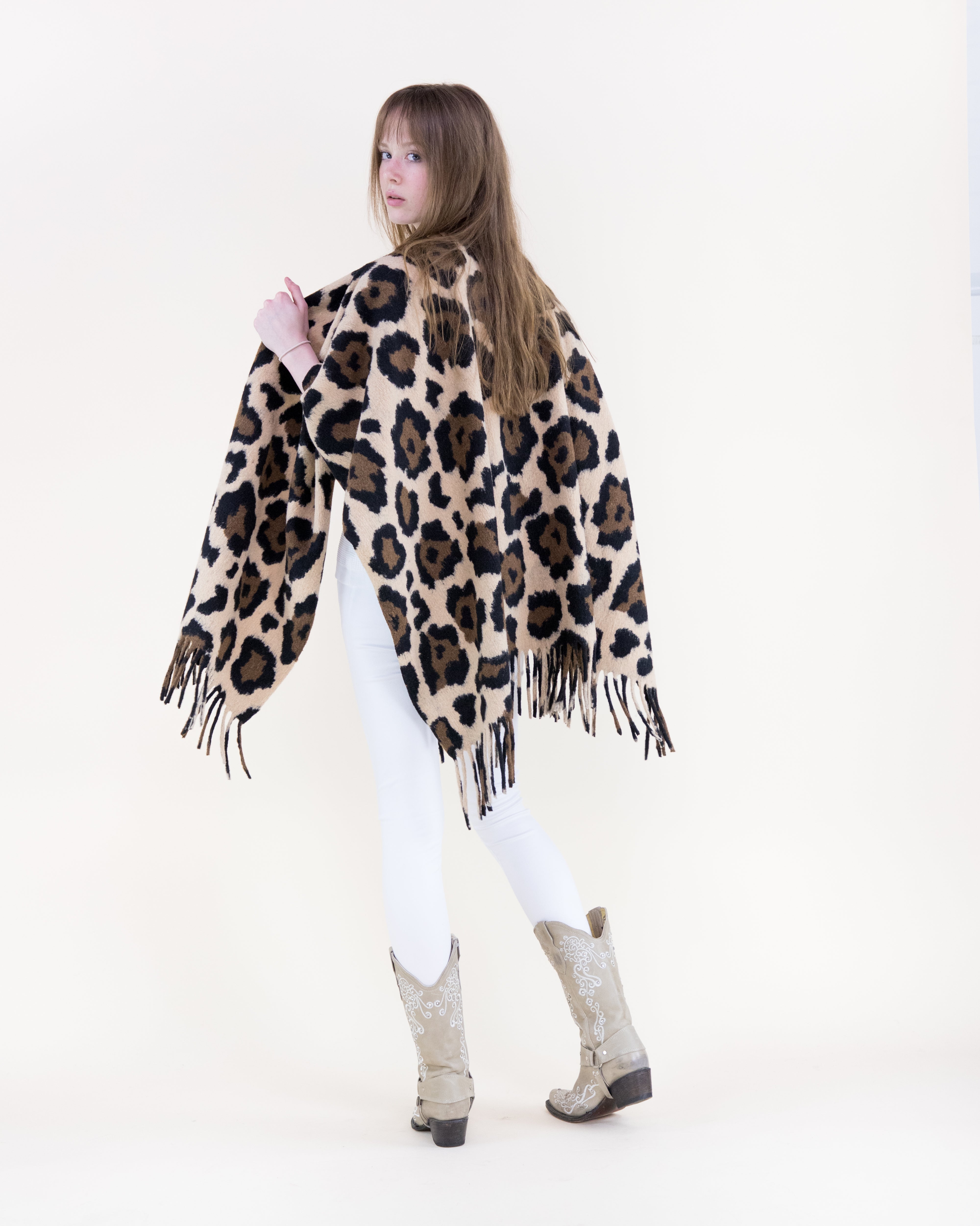 Leopard Animal Print Ruana Wrap - LEOPARD (OS) (Pack of 6)