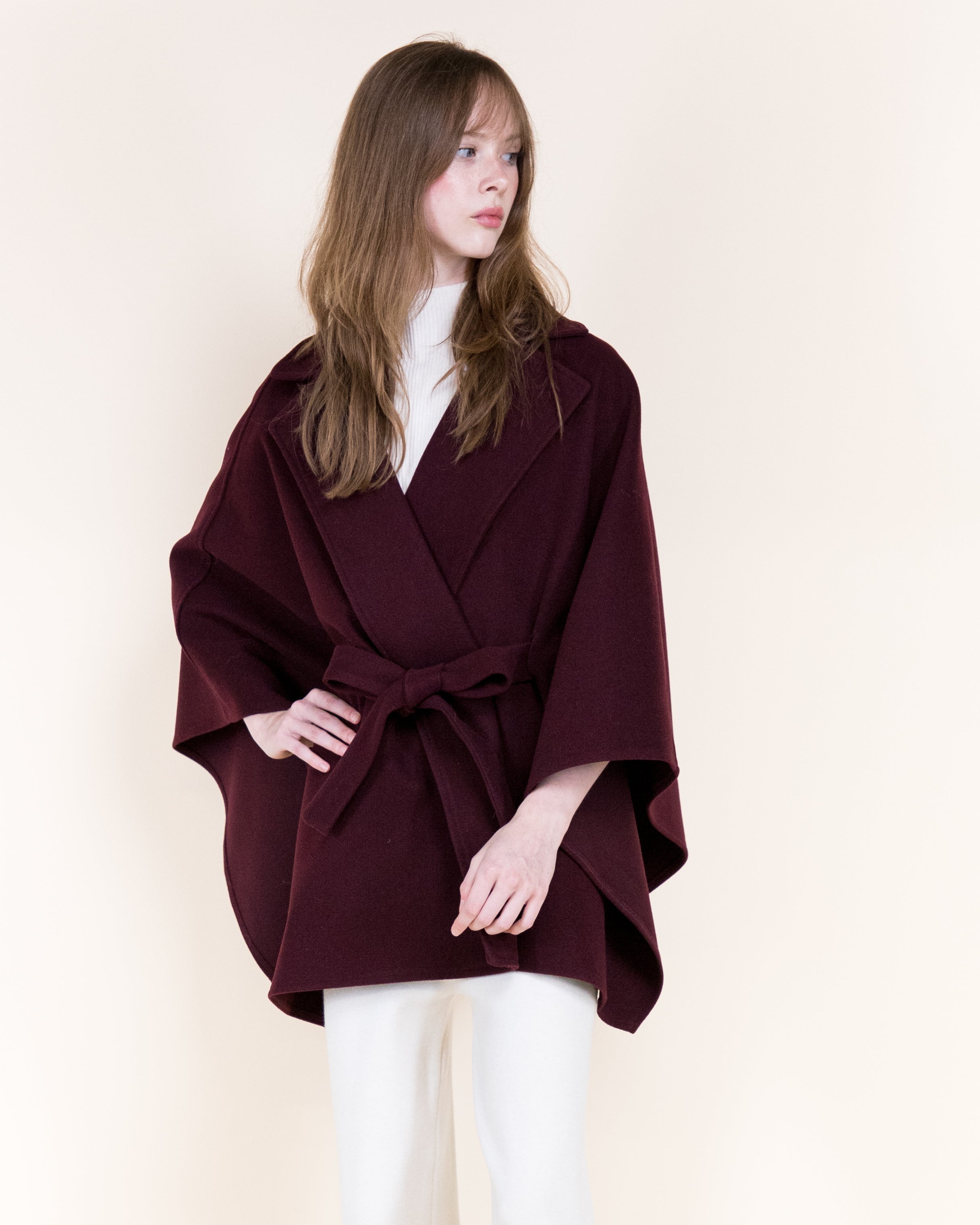 Notched Lapel Belted Tailored Cape - Olive (OS) (Pack of 6)