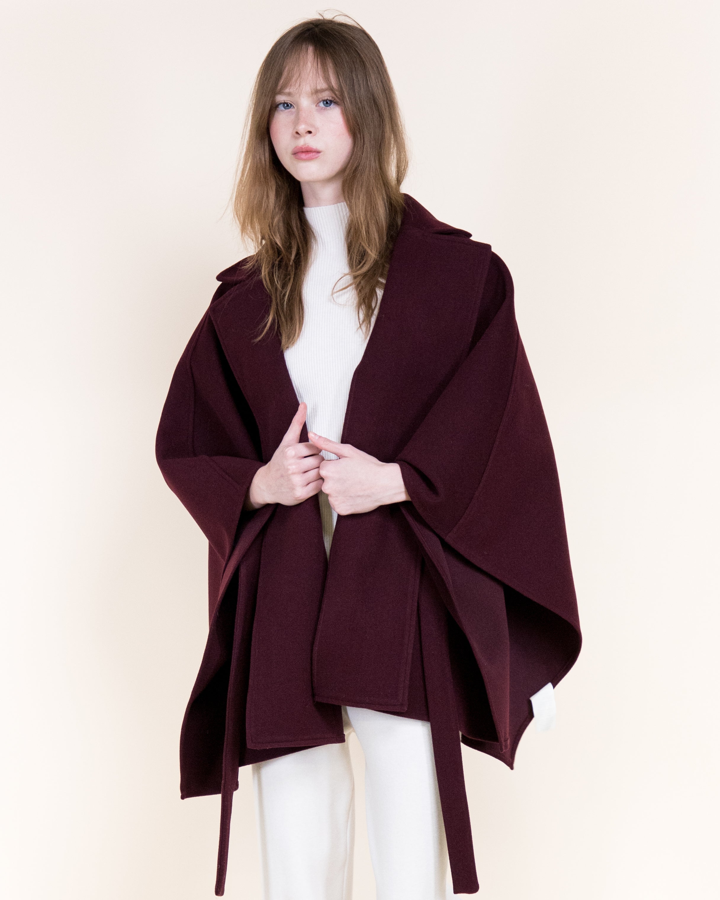 Notched Lapel Belted Tailored Cape - Olive (OS) (Pack of 6)