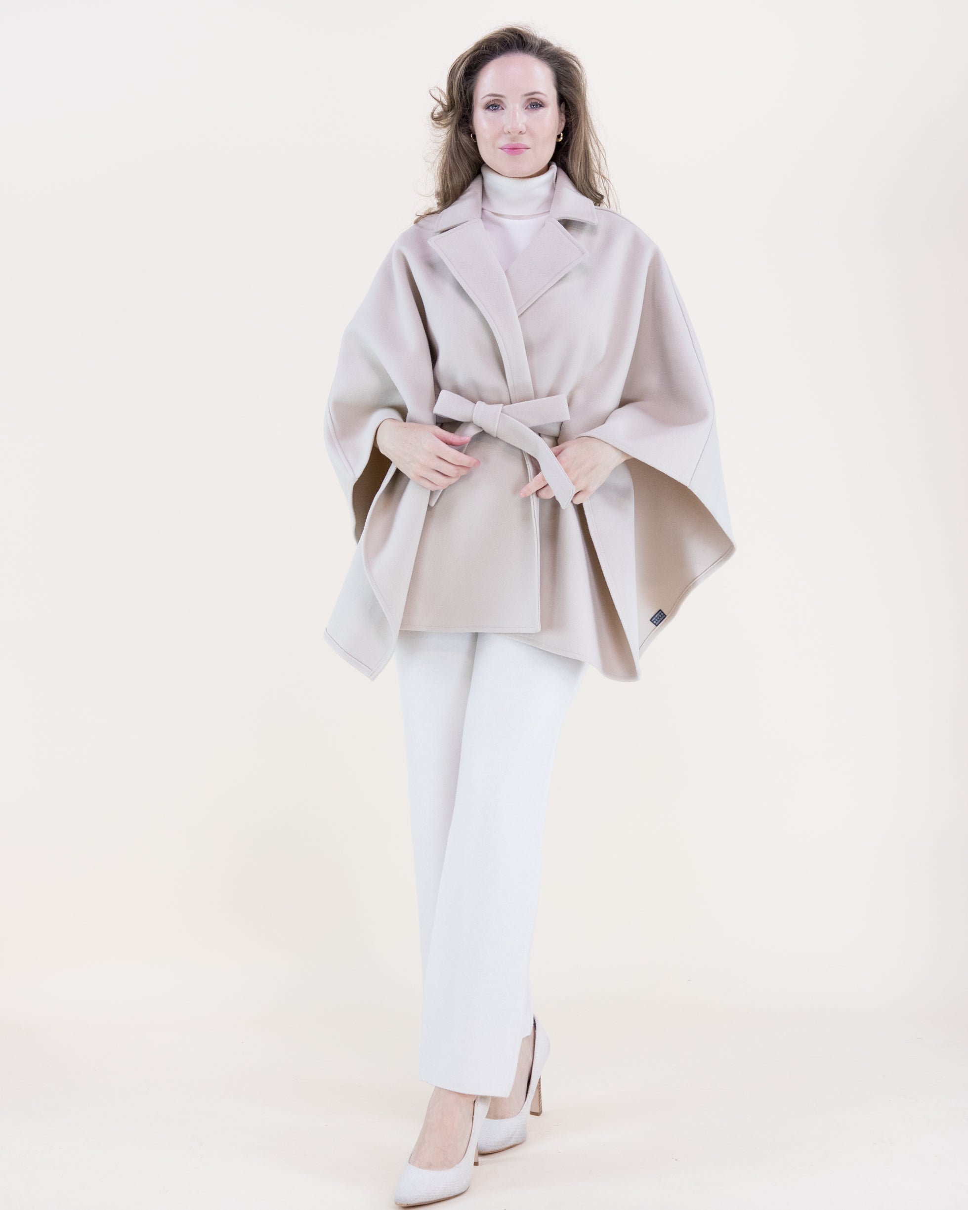 Notched Lapel Belted Tailored Cape - Olive (OS) (Pack of 6)