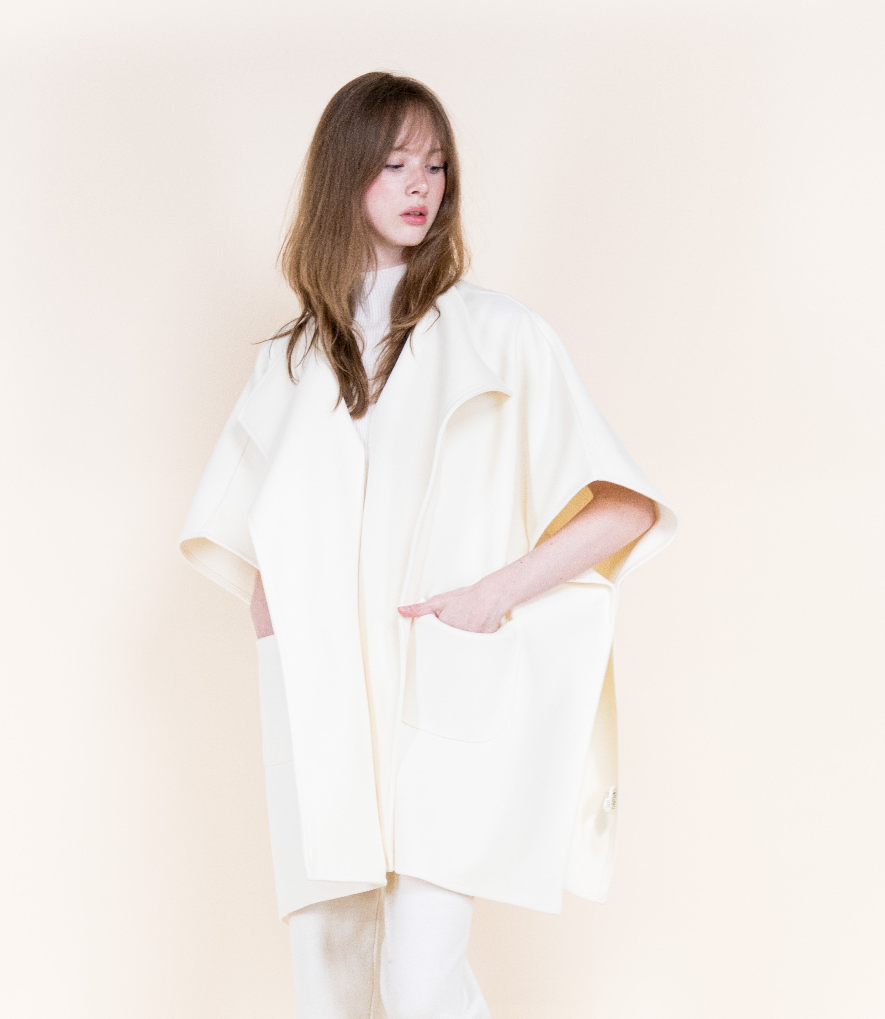 Wide Lapel Cocoon Coat - BEIGE (OS) (Pack of 6)