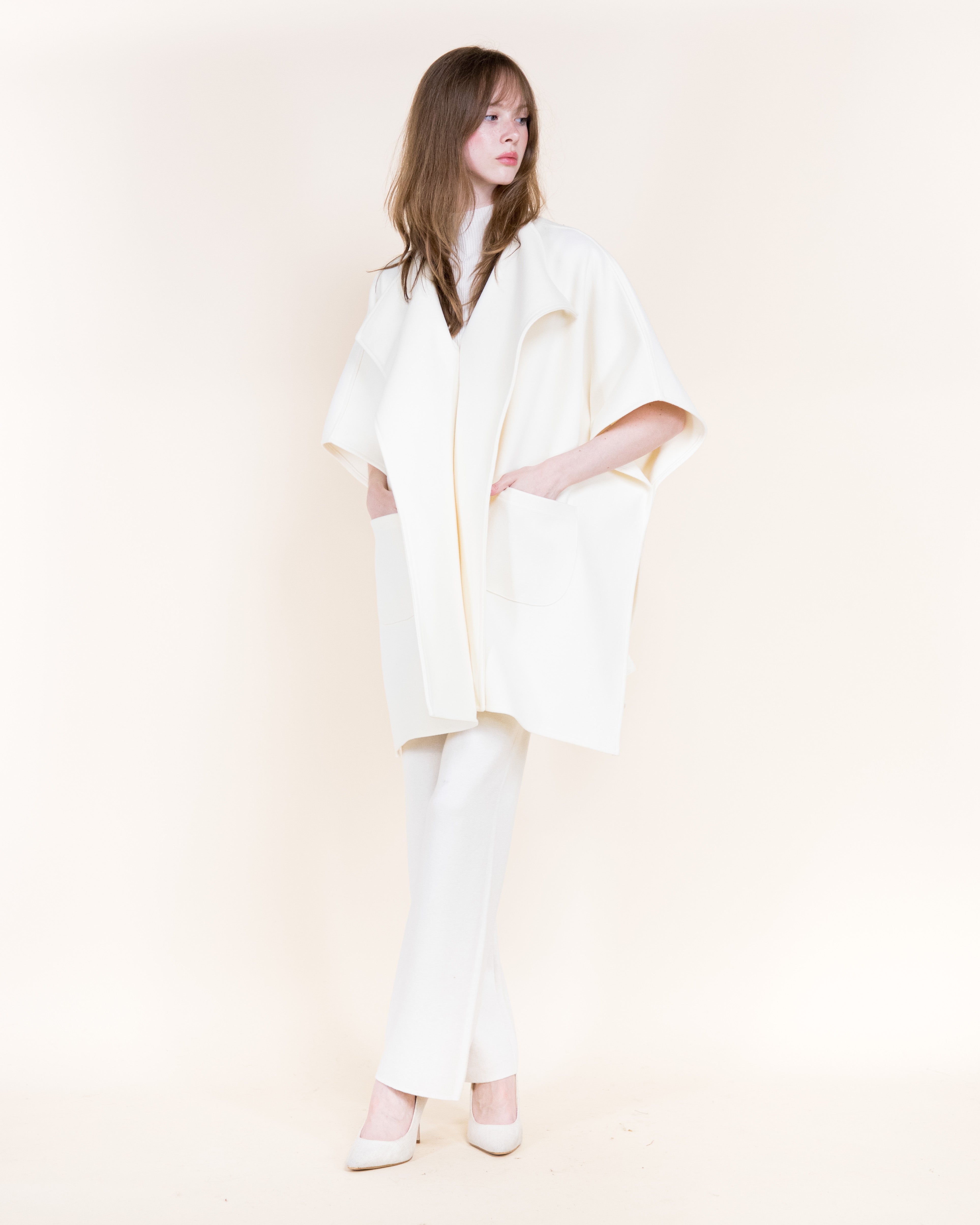Wide Lapel Cocoon Coat - BEIGE (OS) (Pack of 6)