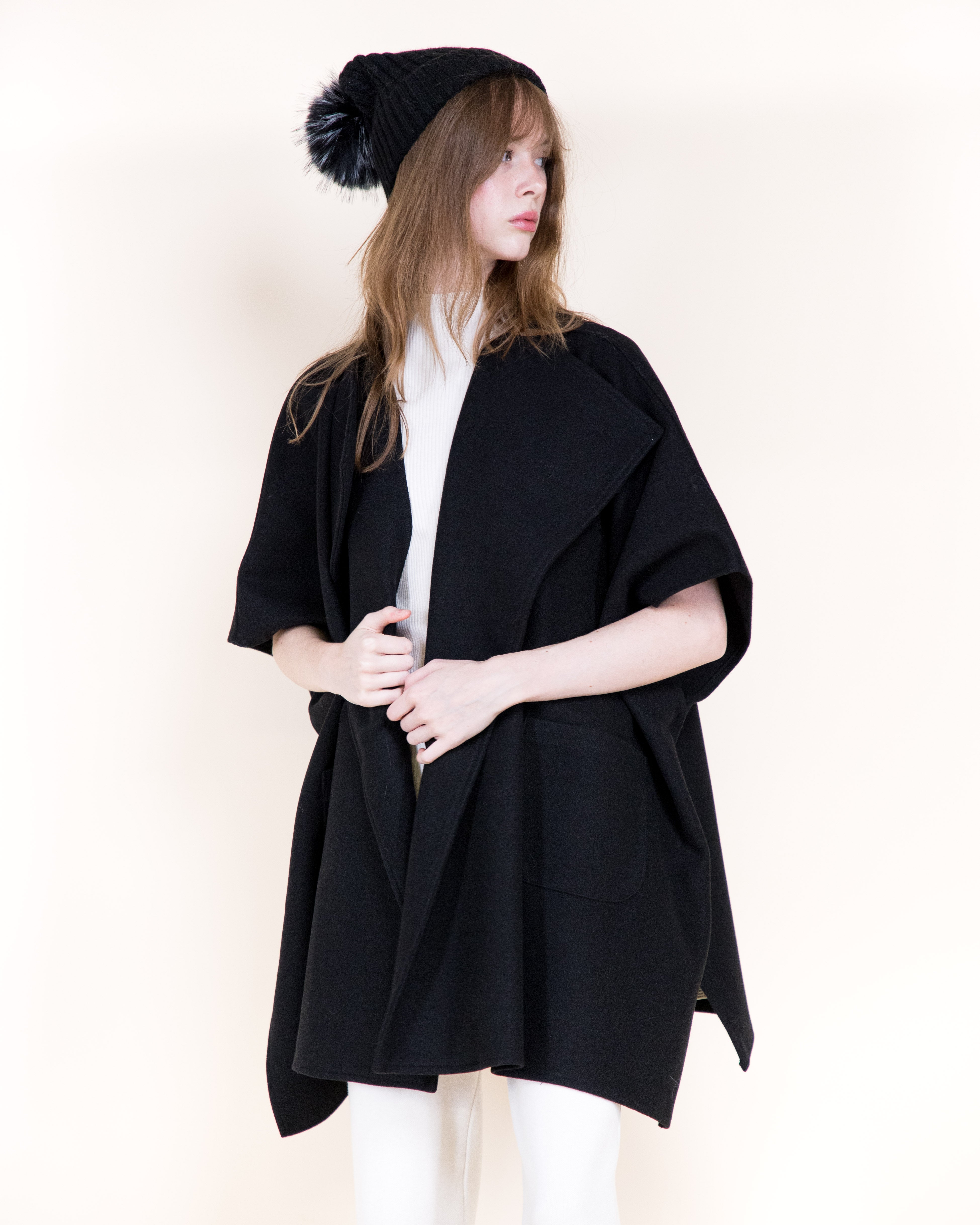 Wide Lapel Cocoon Coat - BEIGE (OS) (Pack of 6)