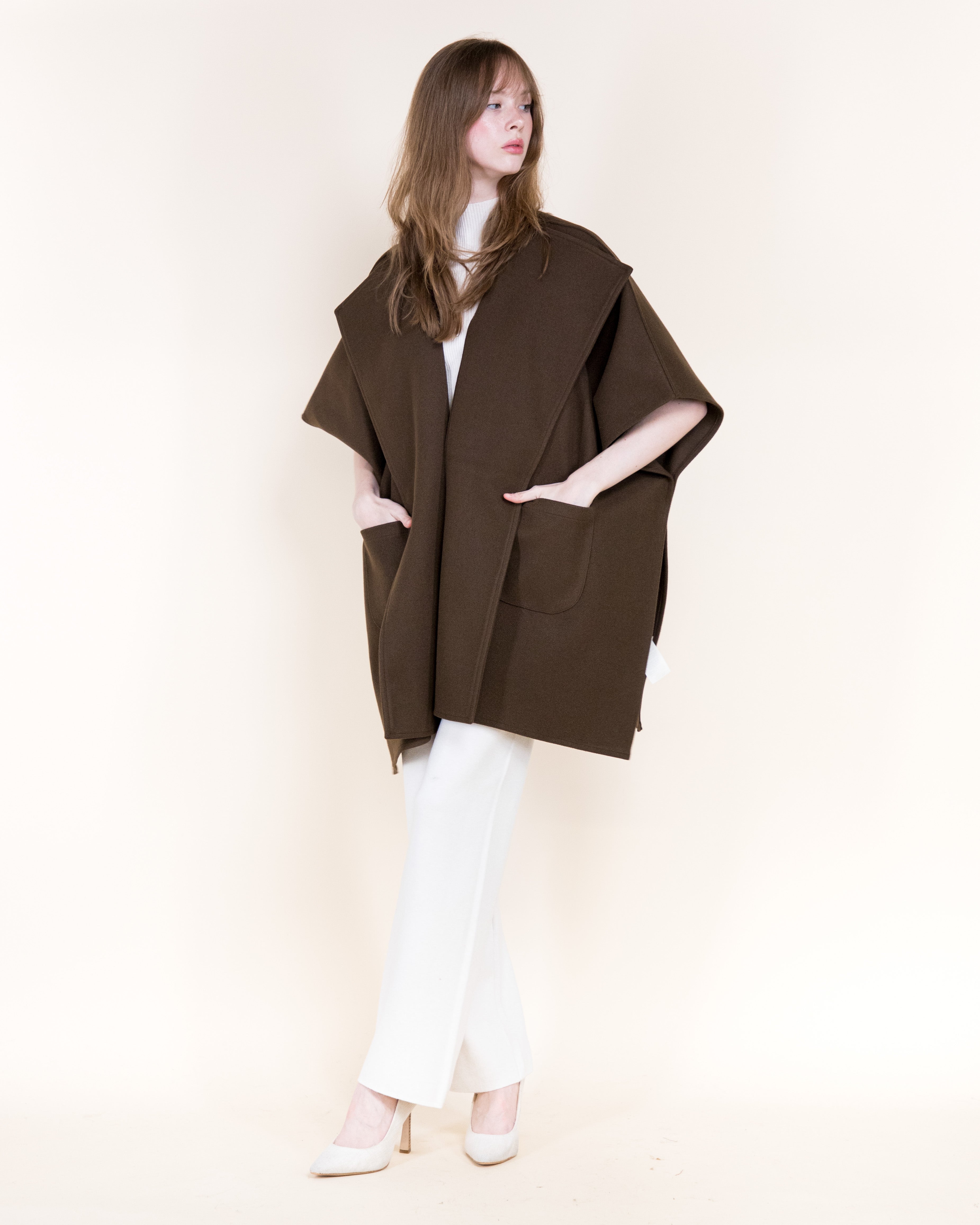 Wide Lapel Cocoon Coat - BEIGE (OS) (Pack of 6)