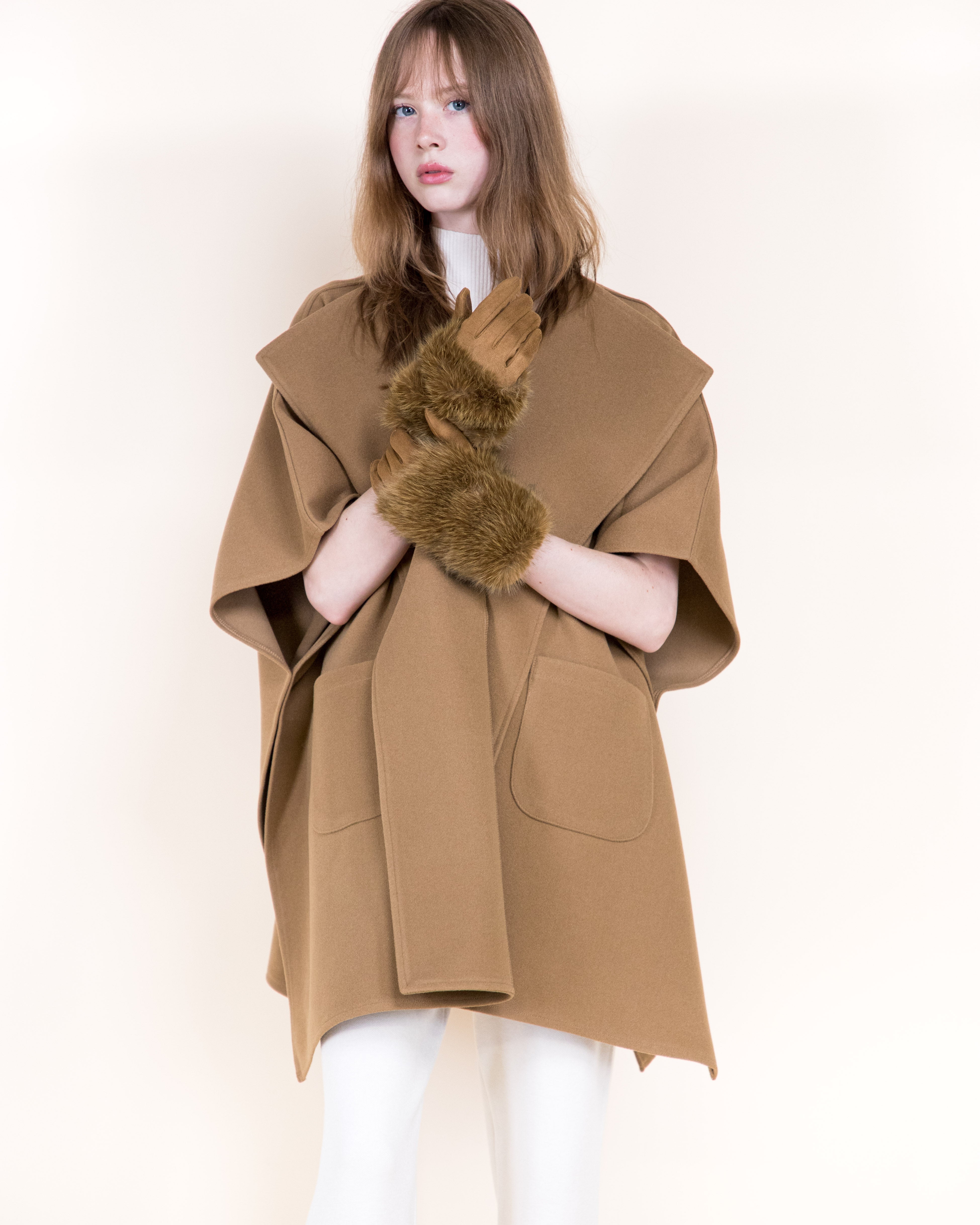 Wide Lapel Cocoon Coat - BEIGE (OS) (Pack of 6)