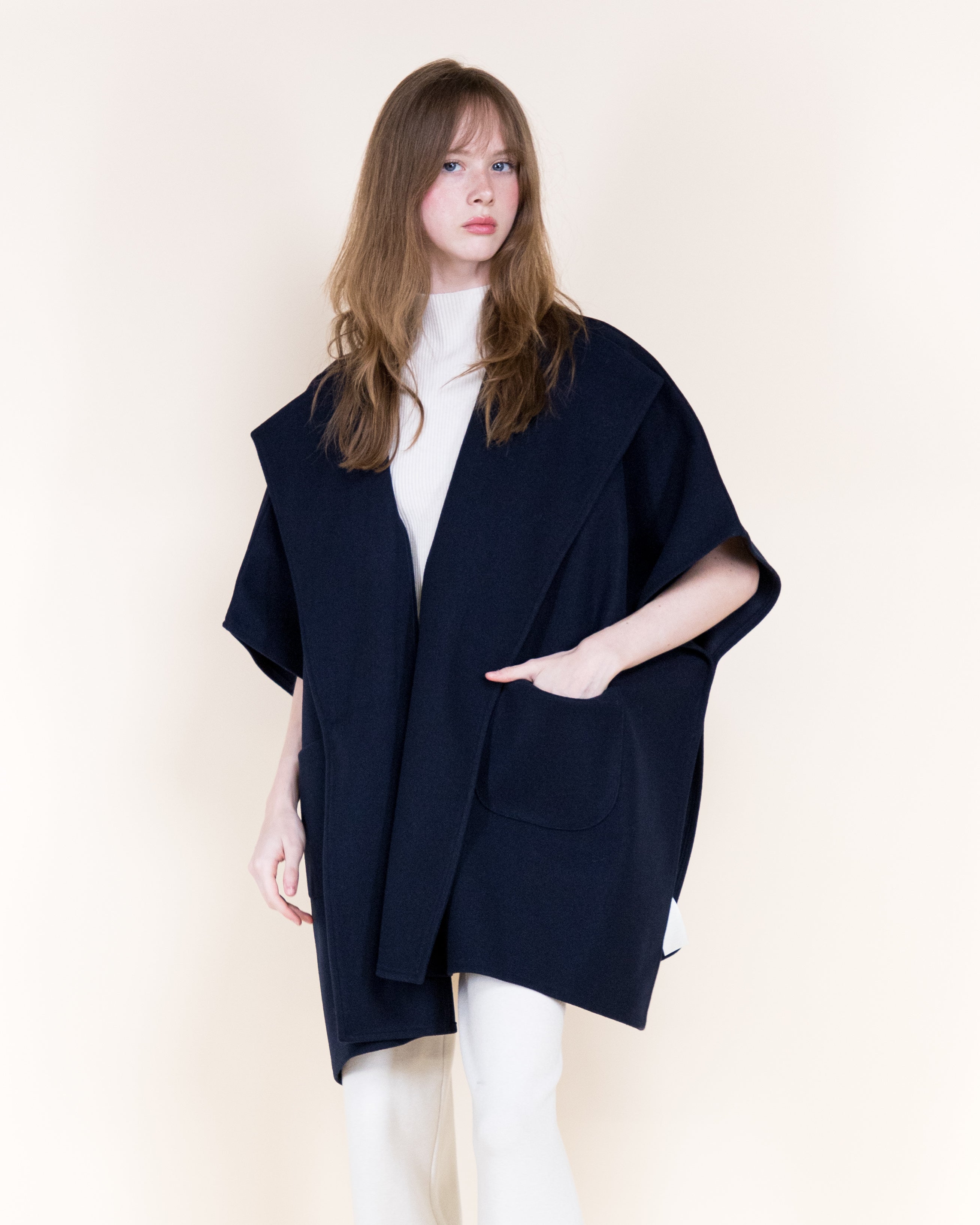 Wide Lapel Cocoon Coat - BEIGE (OS) (Pack of 6)