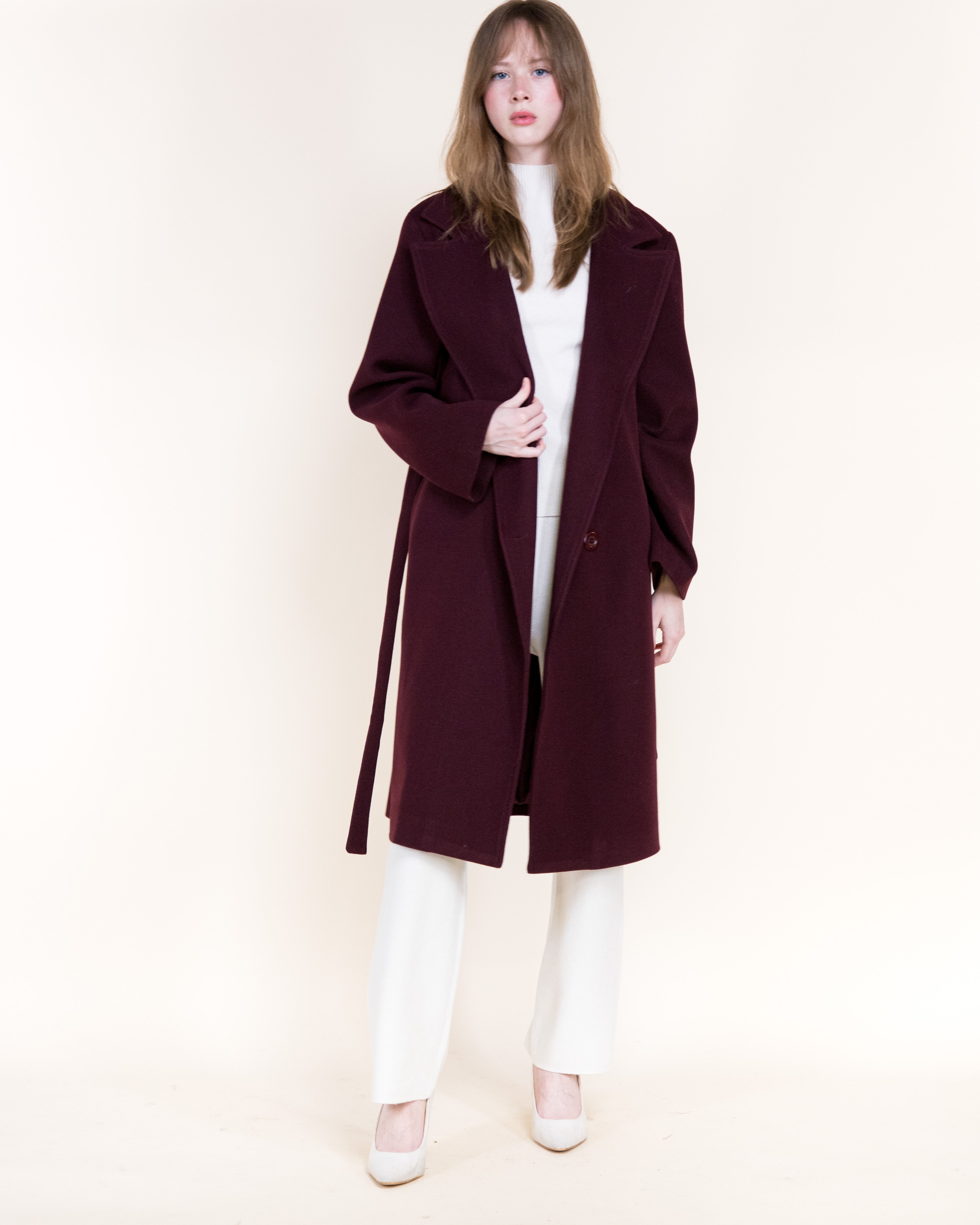 Classic Double Breasted Belted Peacoat- BEIGE (S/M, L/XL) (Pack of 6)