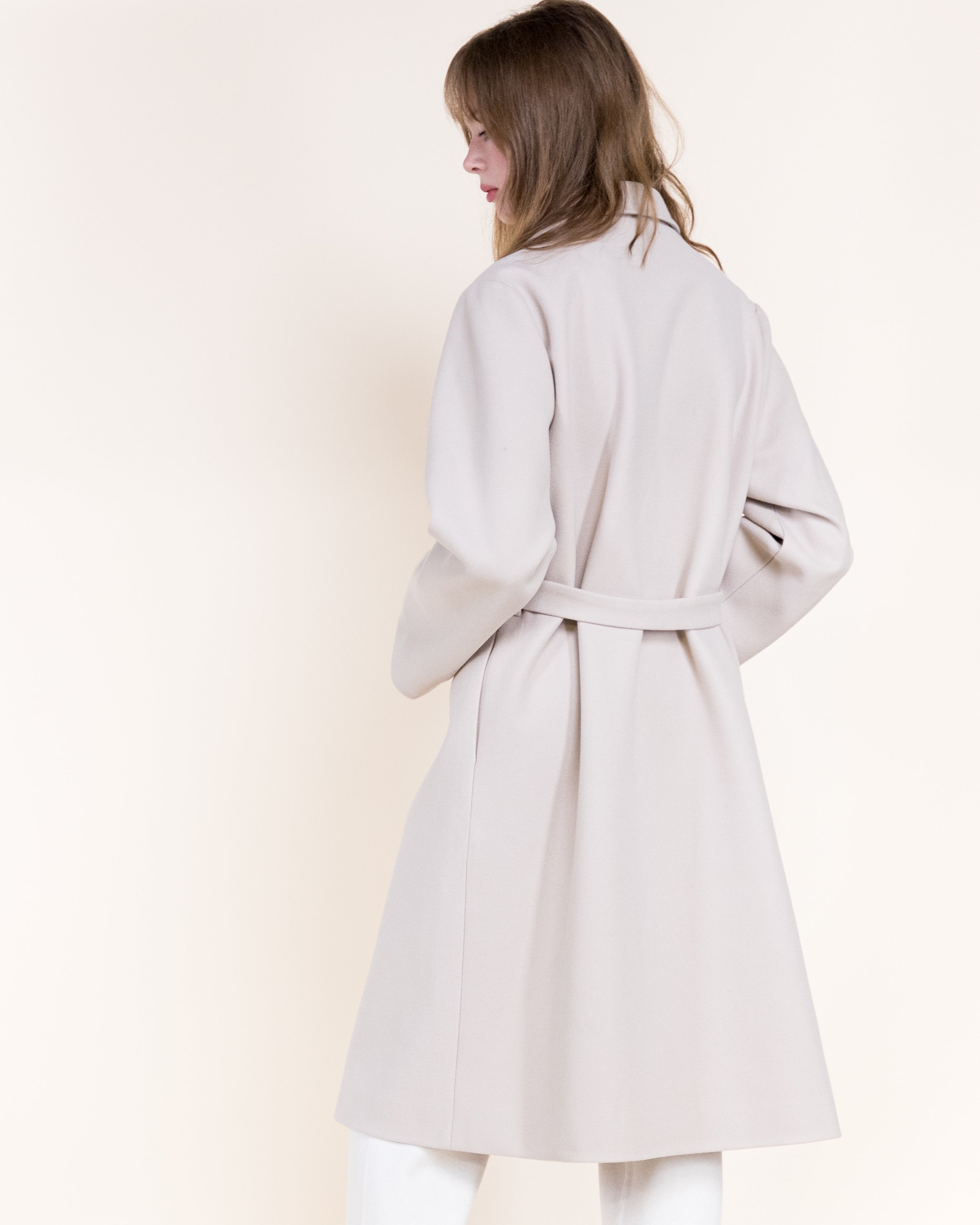 Classic Double Breasted Belted Peacoat- BEIGE (S/M, L/XL) (Pack of 6)