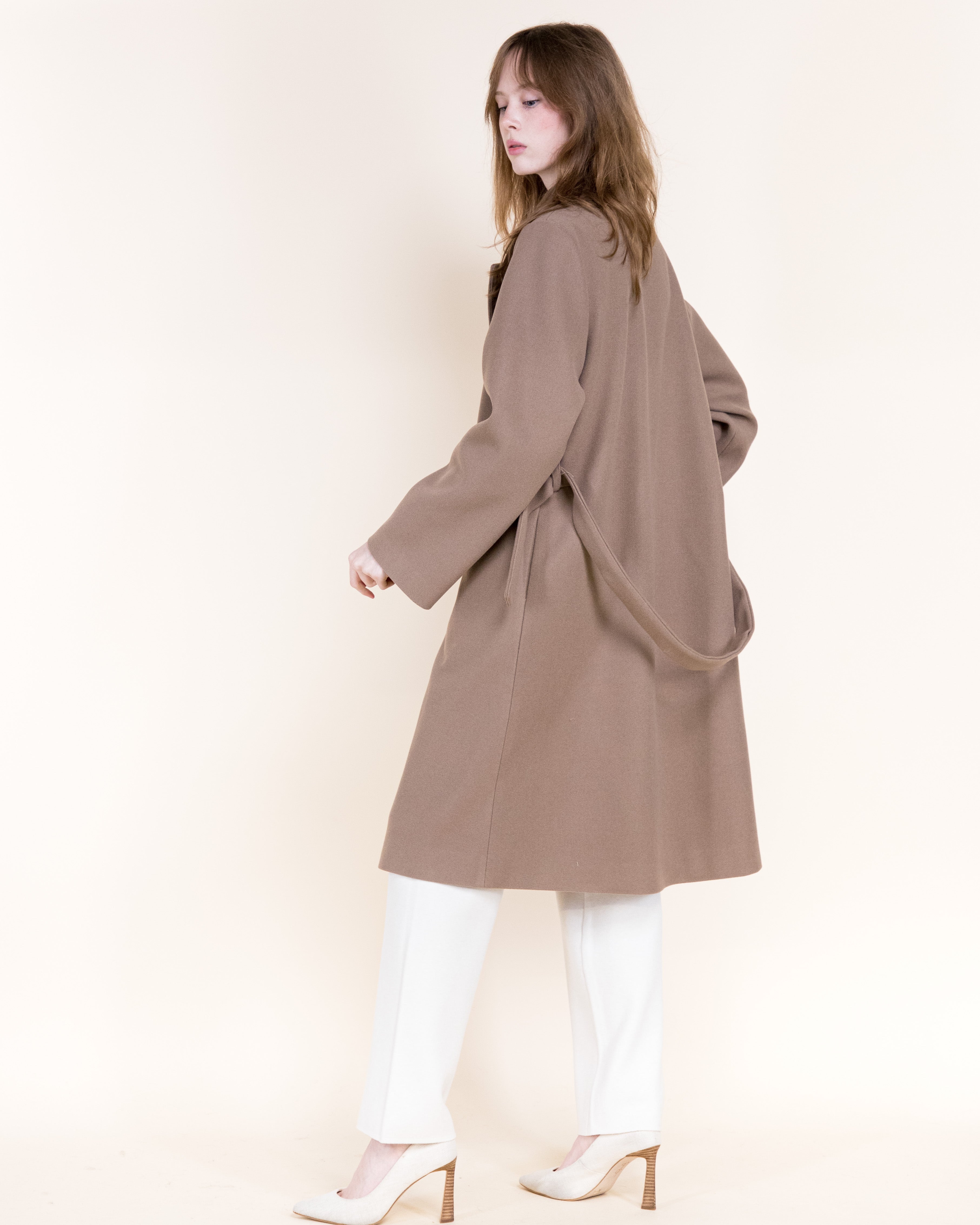 Classic Double Breasted Belted Peacoat- BEIGE (S/M, L/XL) (Pack of 6)