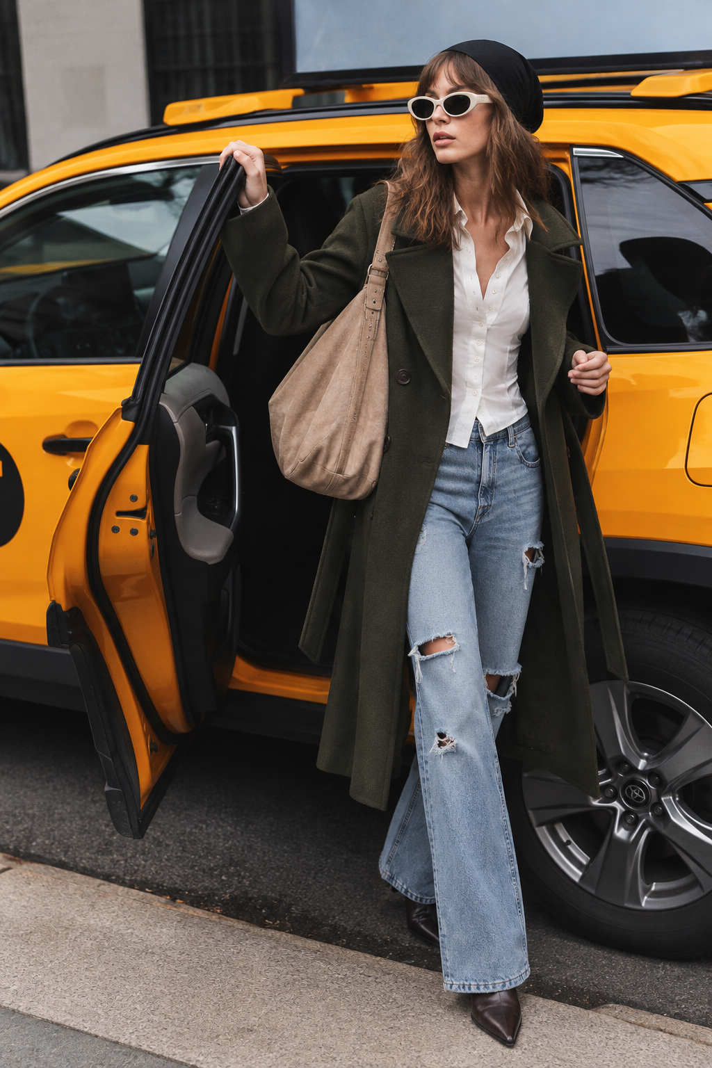 Classic Double Breasted Belted Peacoat- OLIVE (S/M, L/XL) (Pack of 6)