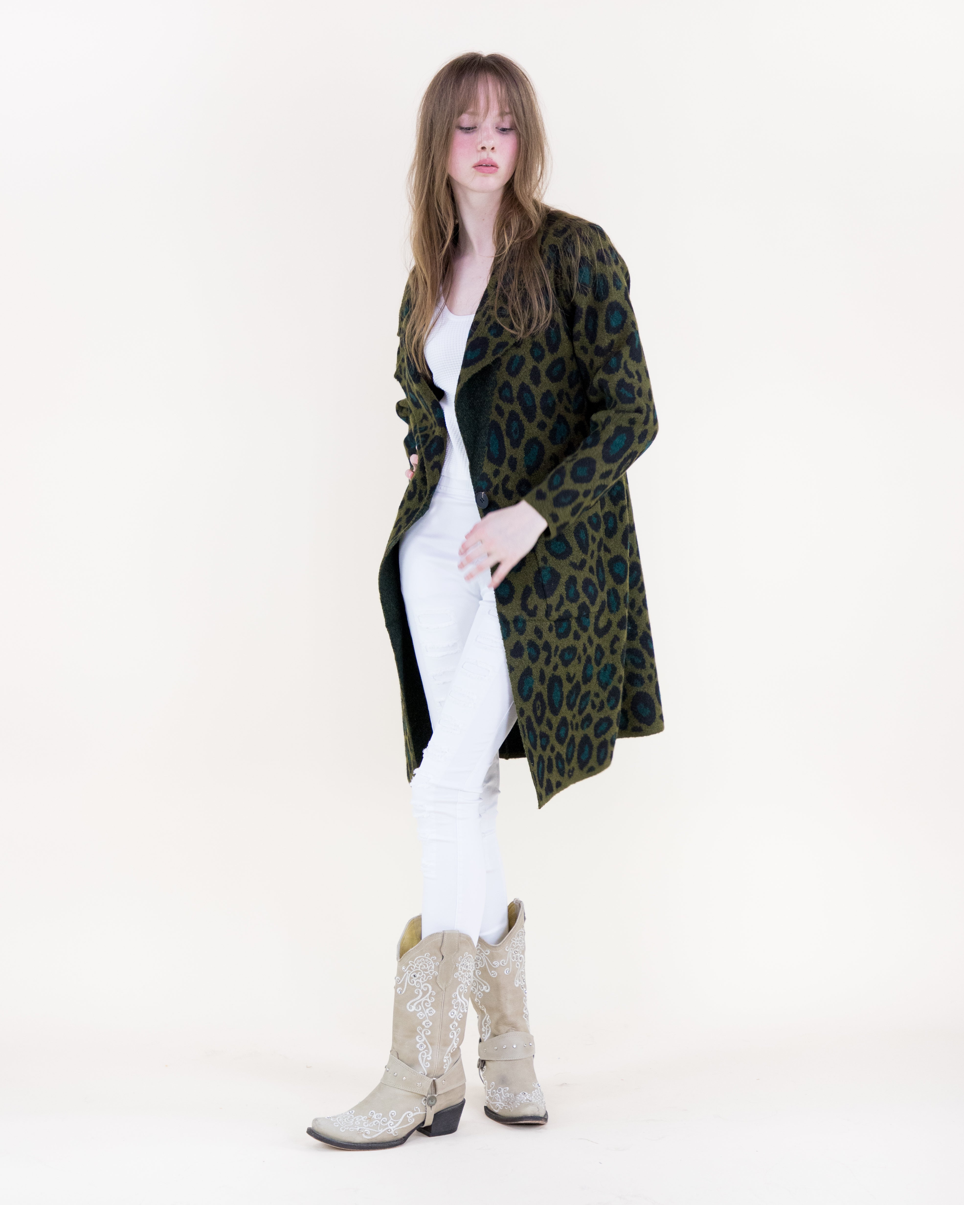 Leopard Notch Lapel Coatigan - BURGUNDY (S/M, L/XL) (Pack of 6)