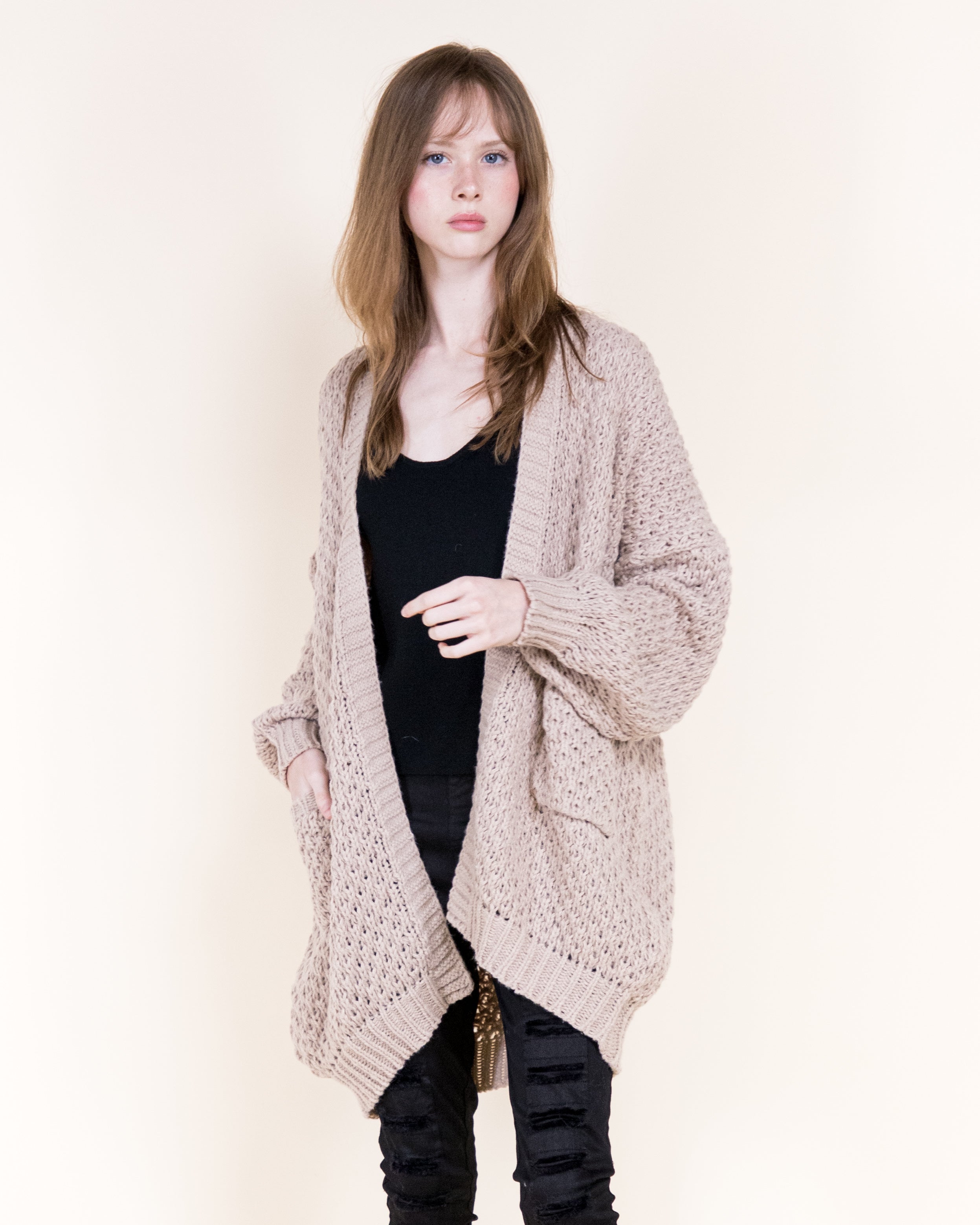 Honeycomb Stitch Lounge Cardigan-SAGE (S/M, L/XL) (Pack of 6)