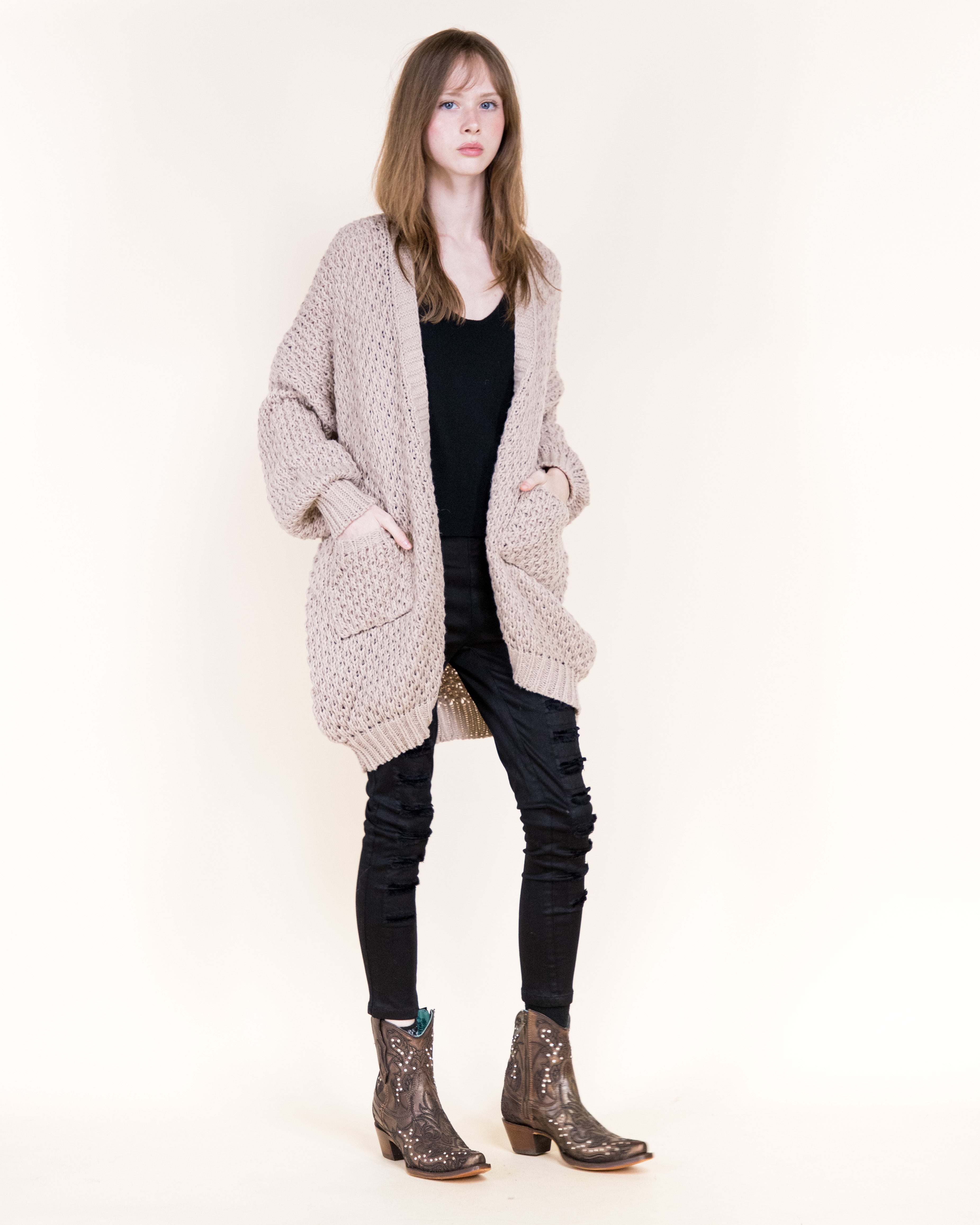 Honeycomb Stitch Lounge Cardigan-SAGE (S/M, L/XL) (Pack of 6)