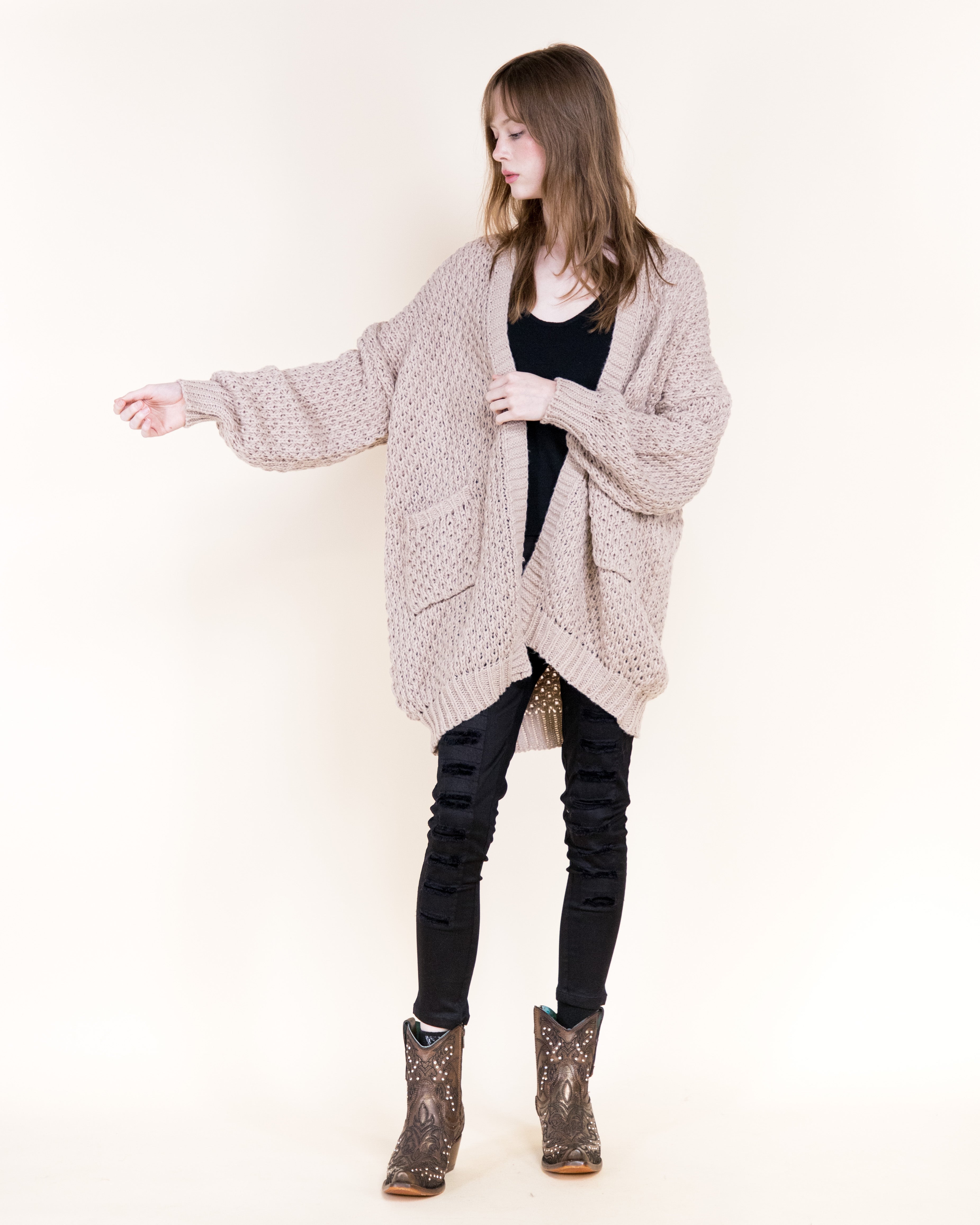 Honeycomb Stitch Lounge Cardigan-SAGE (S/M, L/XL) (Pack of 6)
