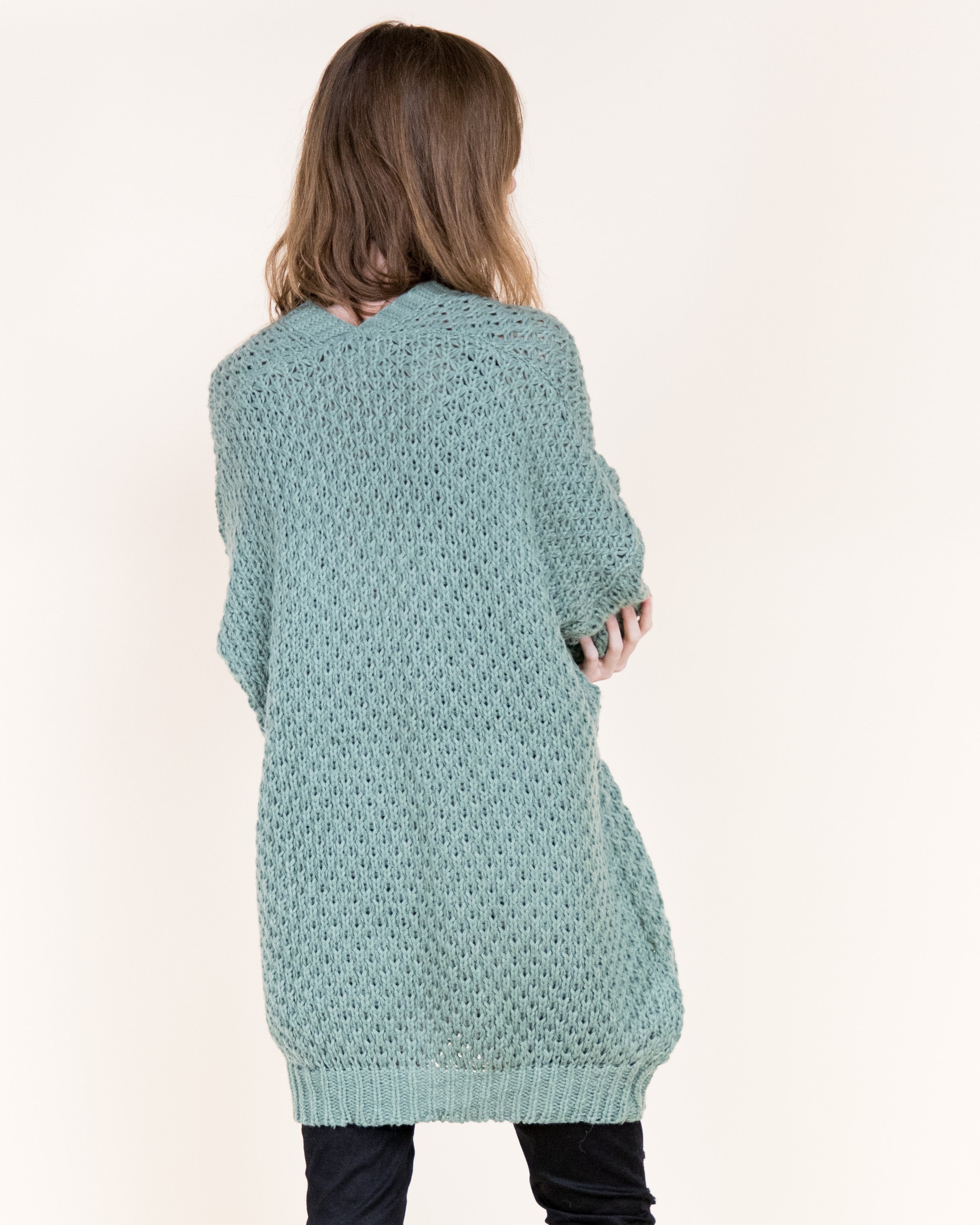 Honeycomb Stitch Lounge Cardigan-SAGE (S/M, L/XL) (Pack of 6)