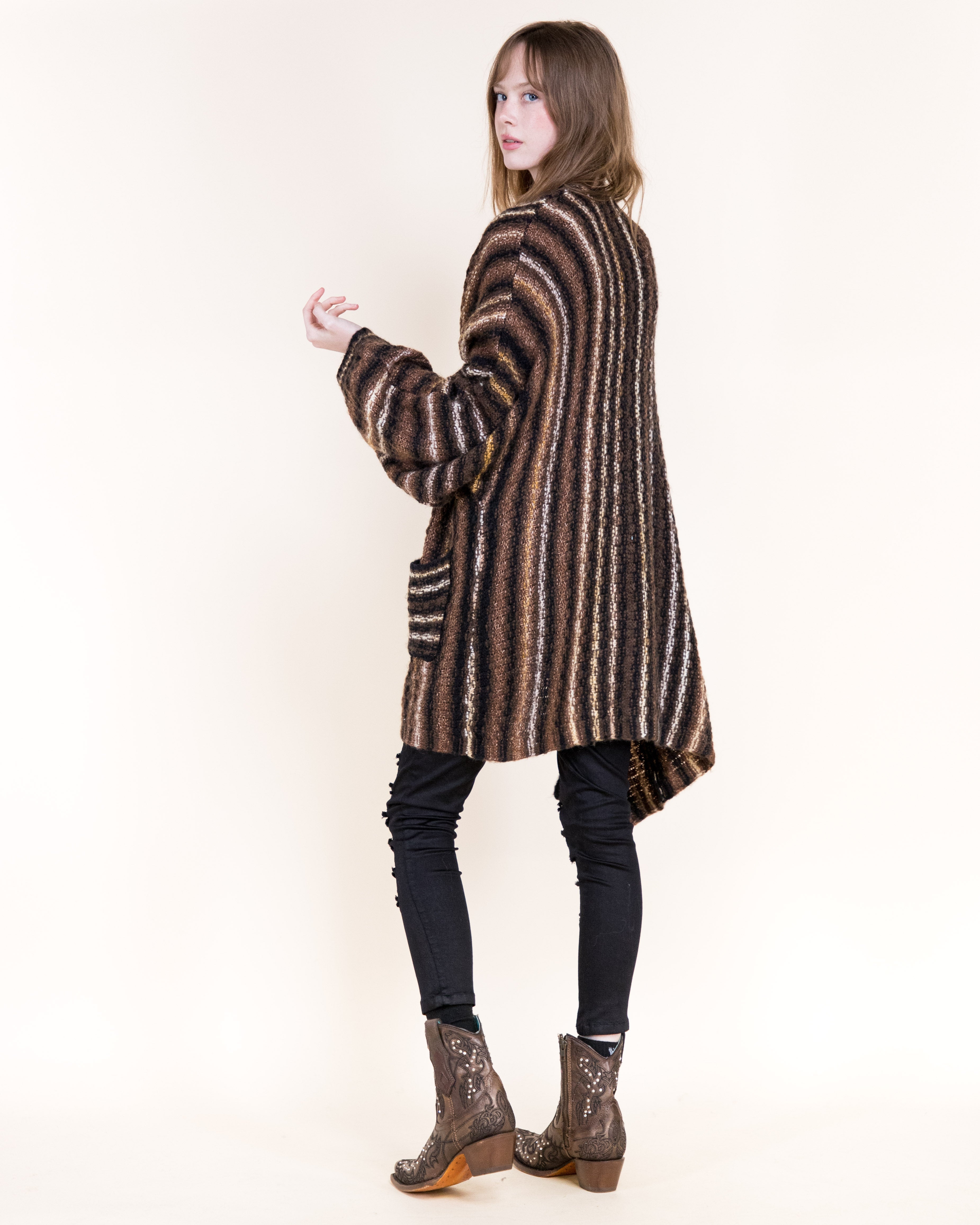 Nativa Striped Lounge Cardigan-ORANGE BLUE (S/M, L/XL) (Pack of 6)