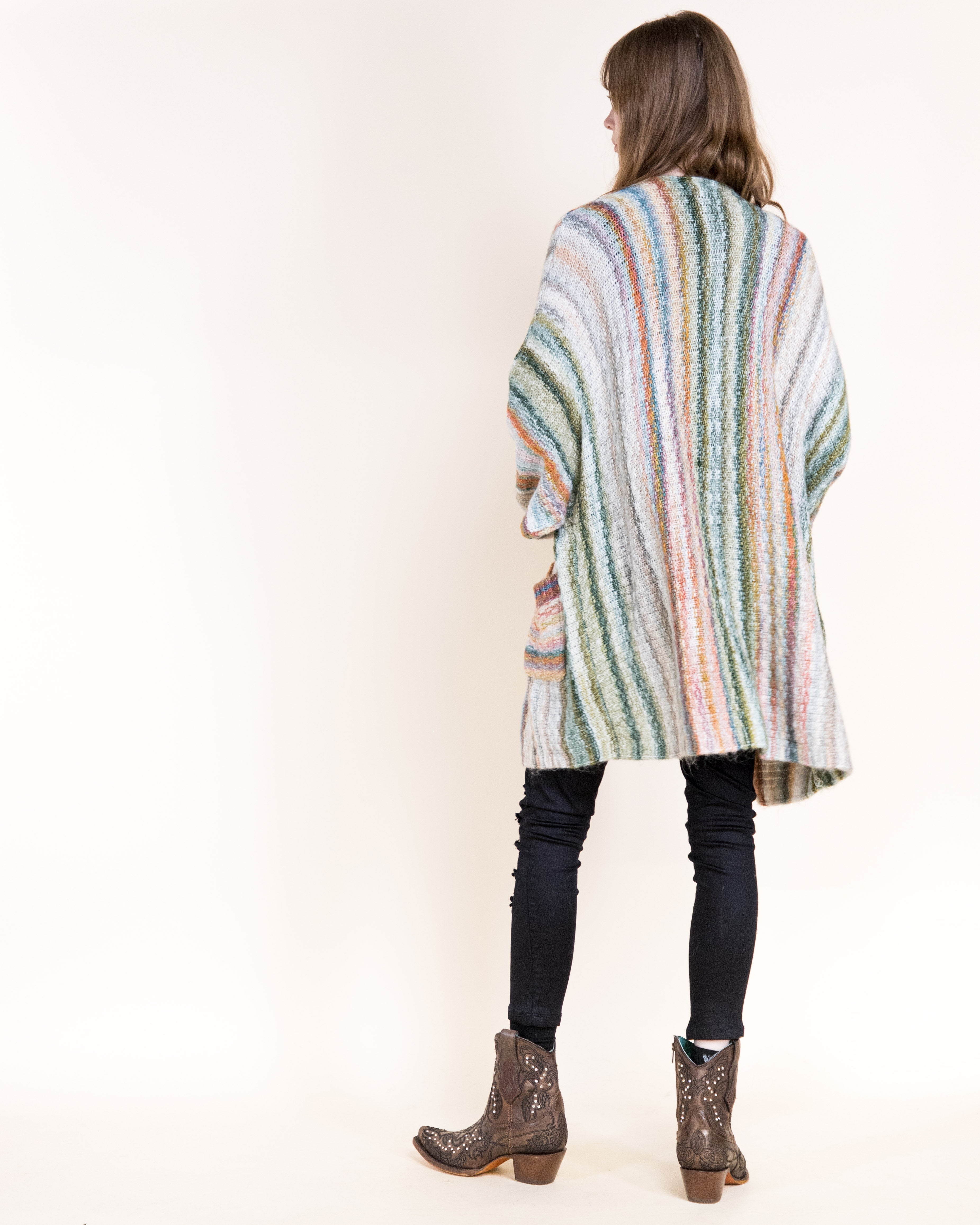Nativa Striped Lounge Cardigan-ORANGE BLUE (S/M, L/XL) (Pack of 6)