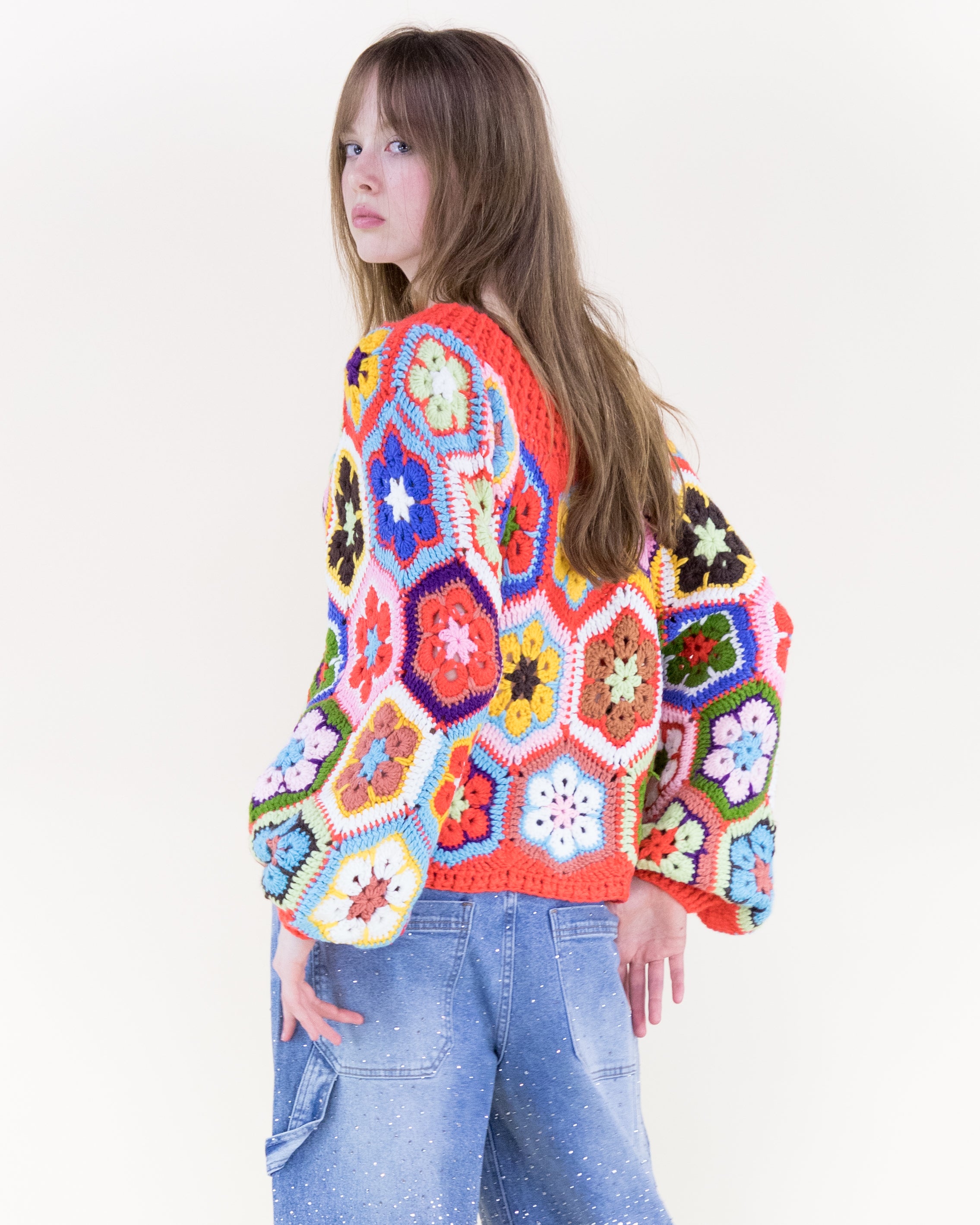 Flowerchild Handmade Chunky Knit Sweater - WHITE (S/M, L/XL) (Pack of 6)