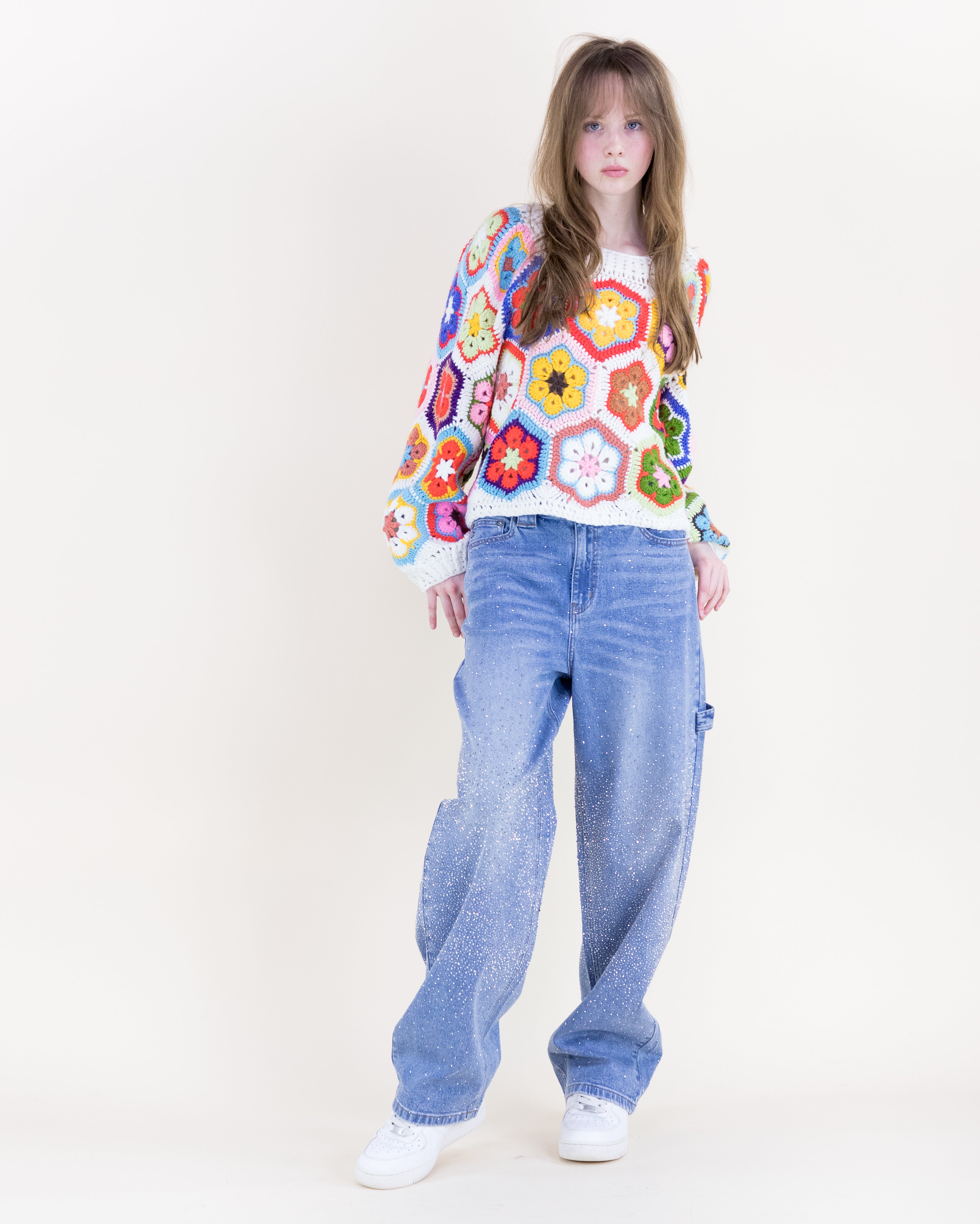 Flowerchild Handmade Chunky Knit Sweater - WHITE (S/M, L/XL) (Pack of 6)