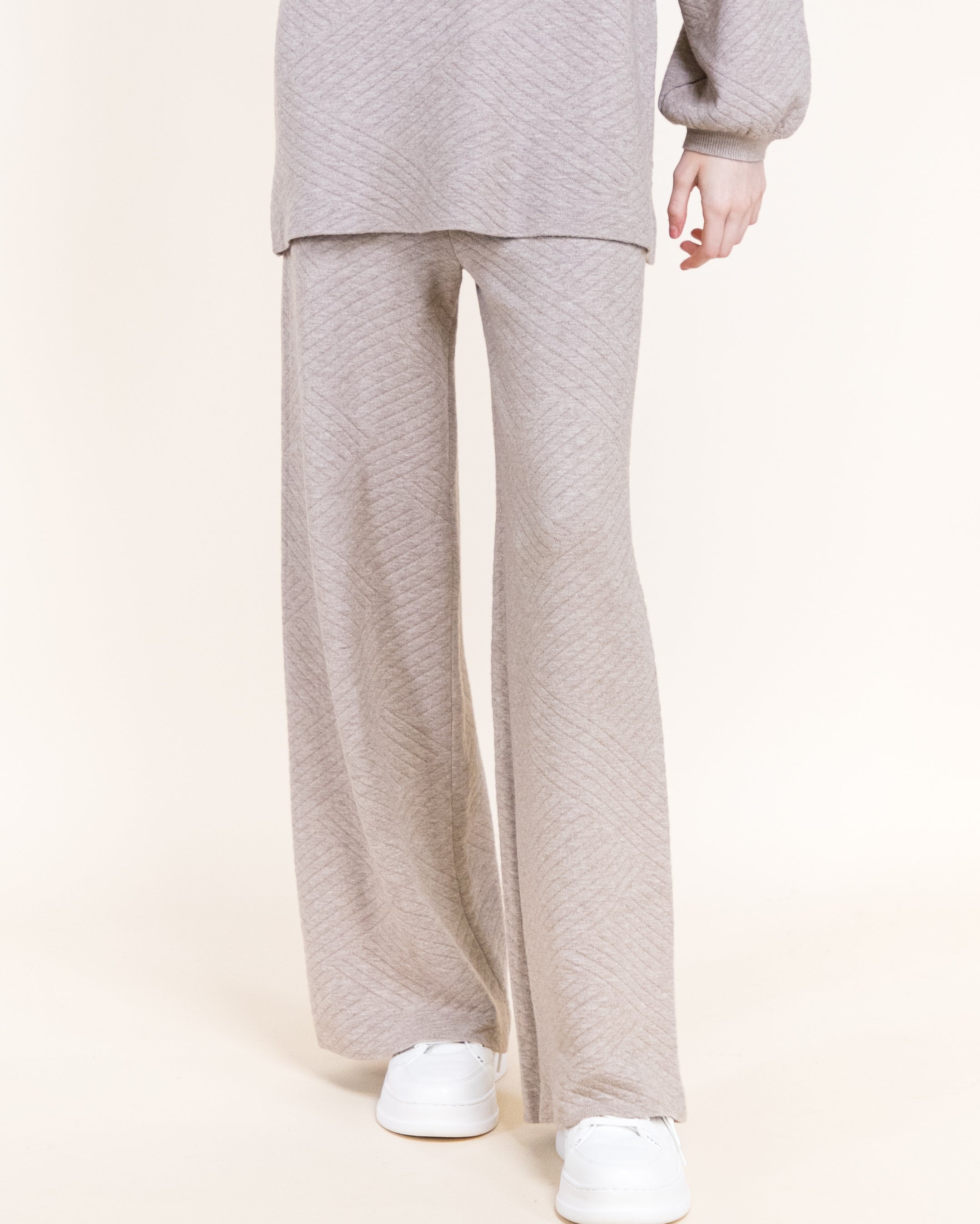 Chevron Texture Wide Leg Pants- BURGUNDY (S/M, L/XL) (Pack of 6)