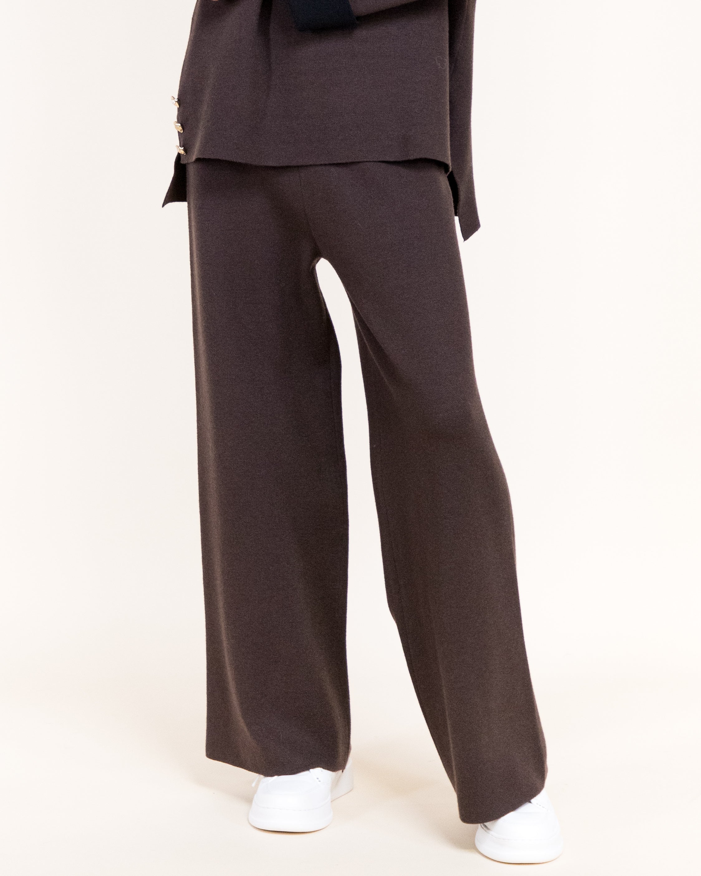 Atelier Lounge Wide Leg Knitted Pants- BROWN (S/M, L/XL) (Pack of 6)