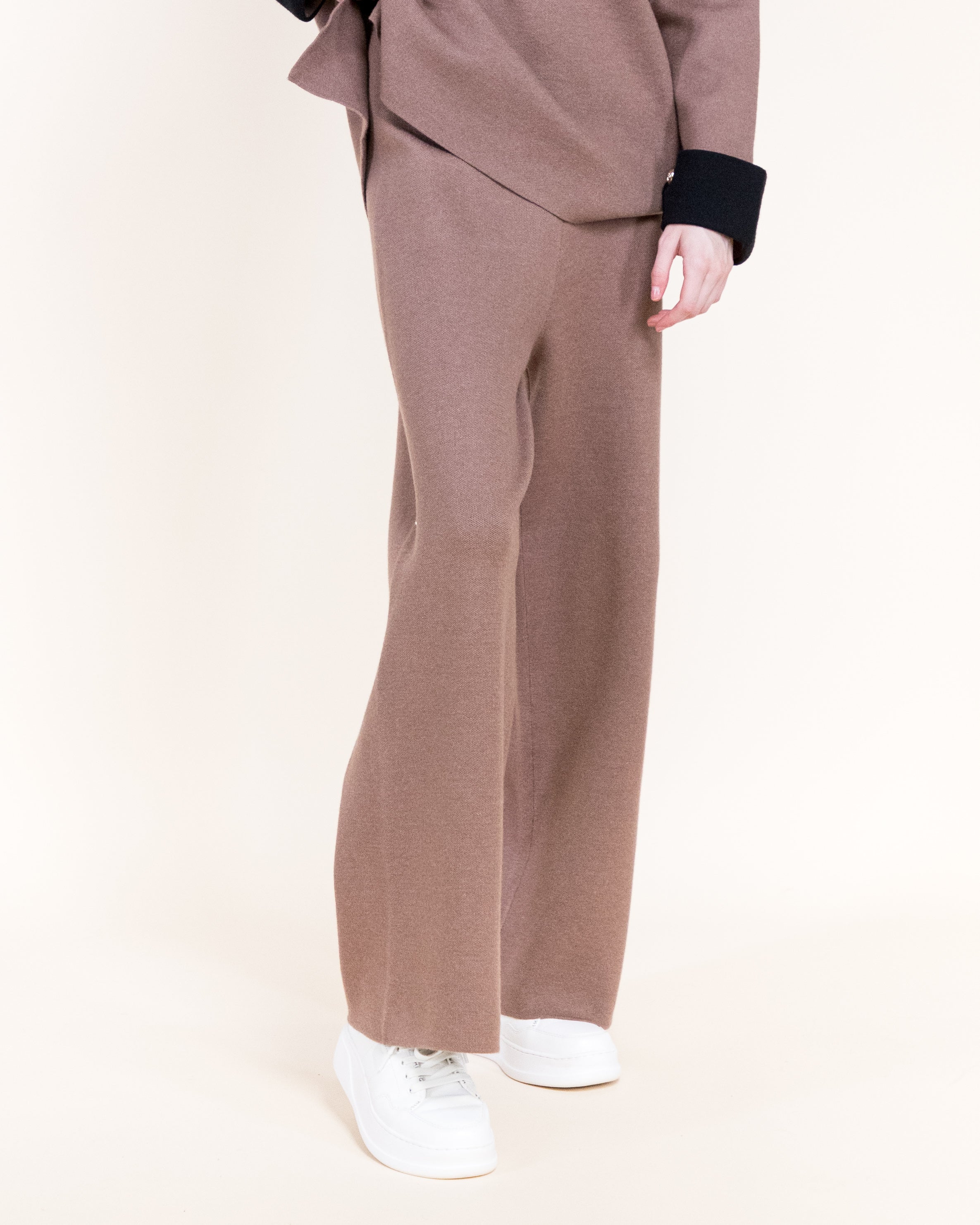 Atelier Lounge Wide Leg Knitted Pants- BROWN (S/M, L/XL) (Pack of 6)