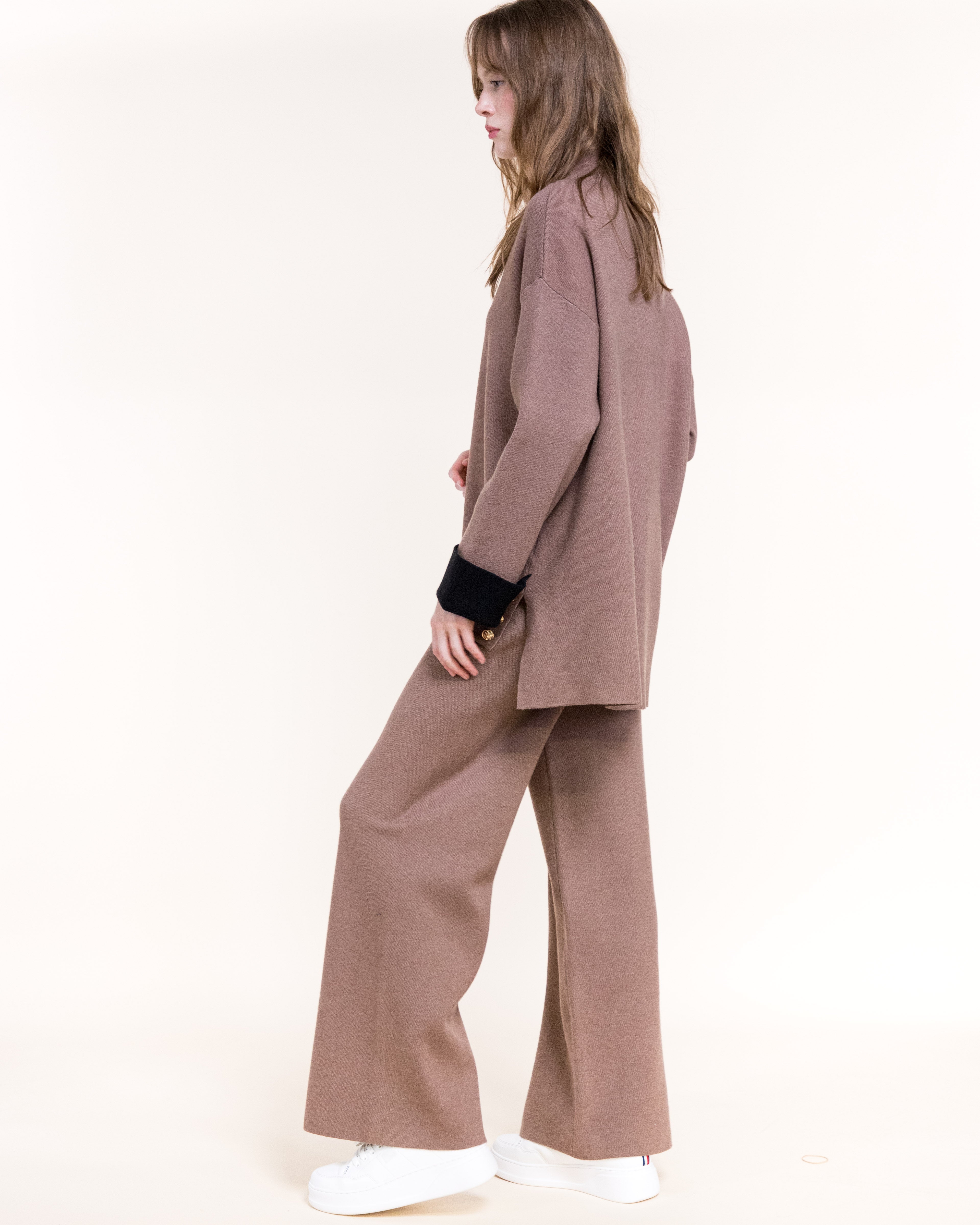 Atelier Lounge Wide Leg Knitted Pants- BROWN (S/M, L/XL) (Pack of 6)