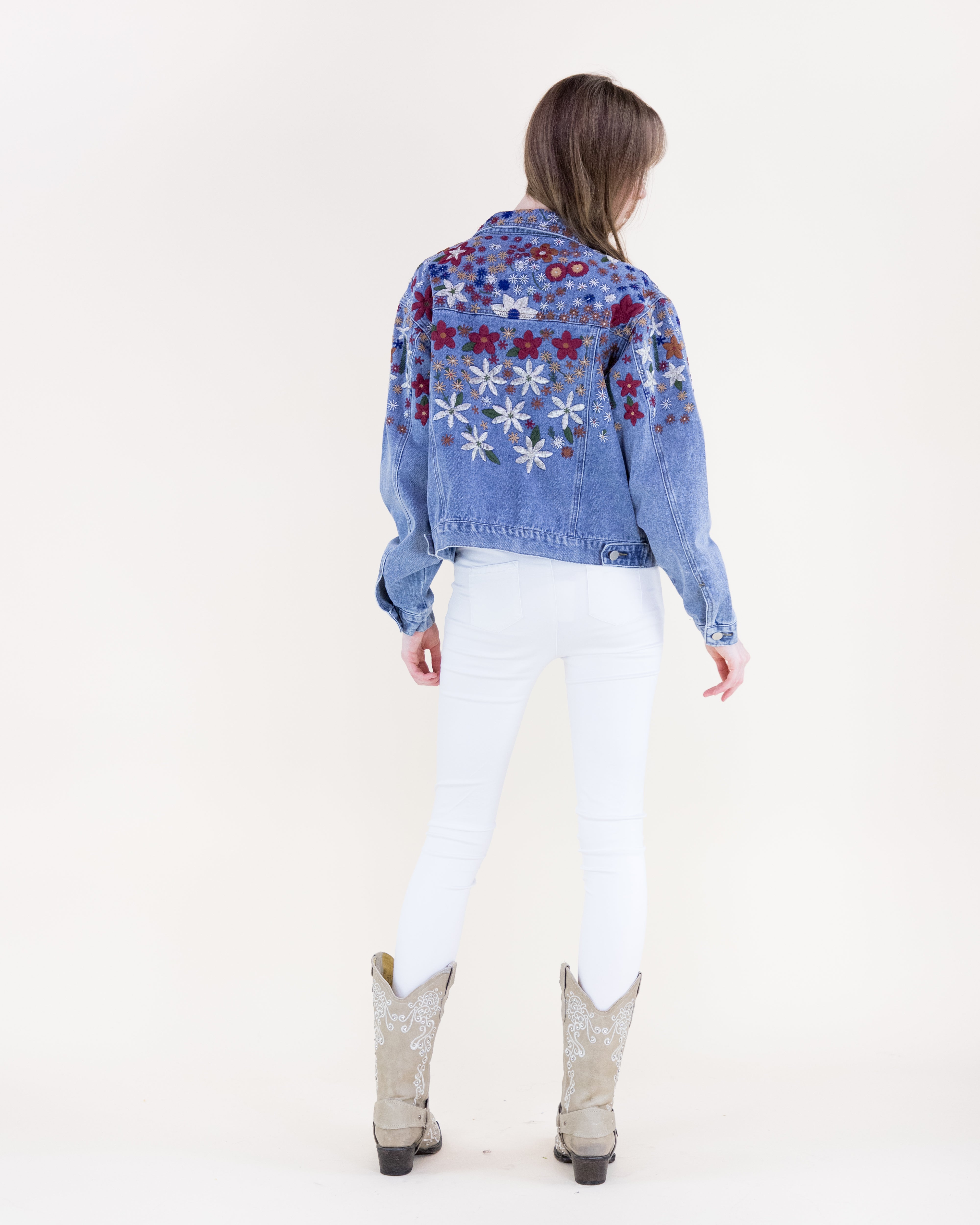 Wildflower Hand Embroidered Denim Jacket - DENIM (S, M, L) (Pack of 6)