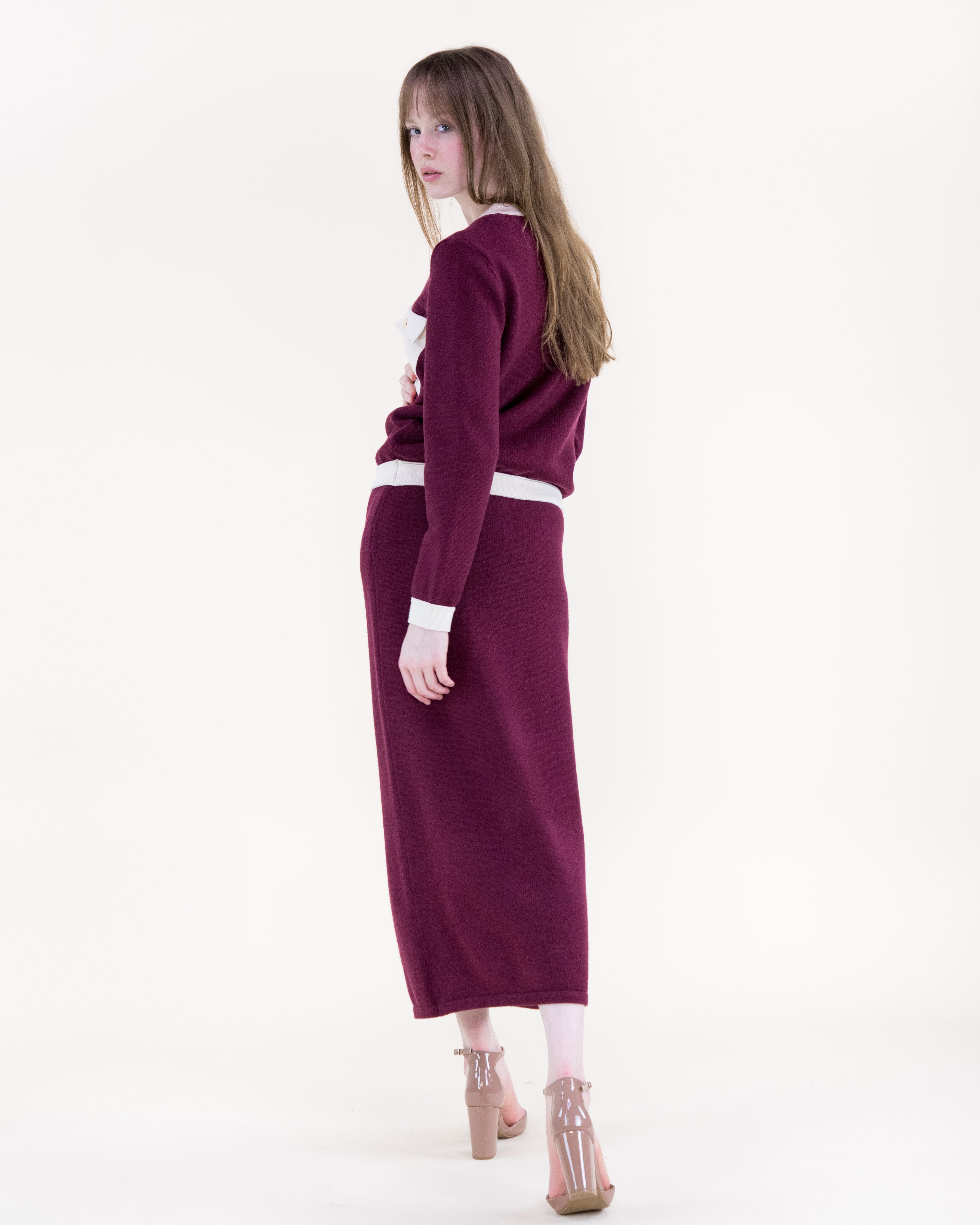 Color Blocked Front Pockets Boxy Cardigan - BURGUNDY (S/M, L/XL) (Pack of 6)