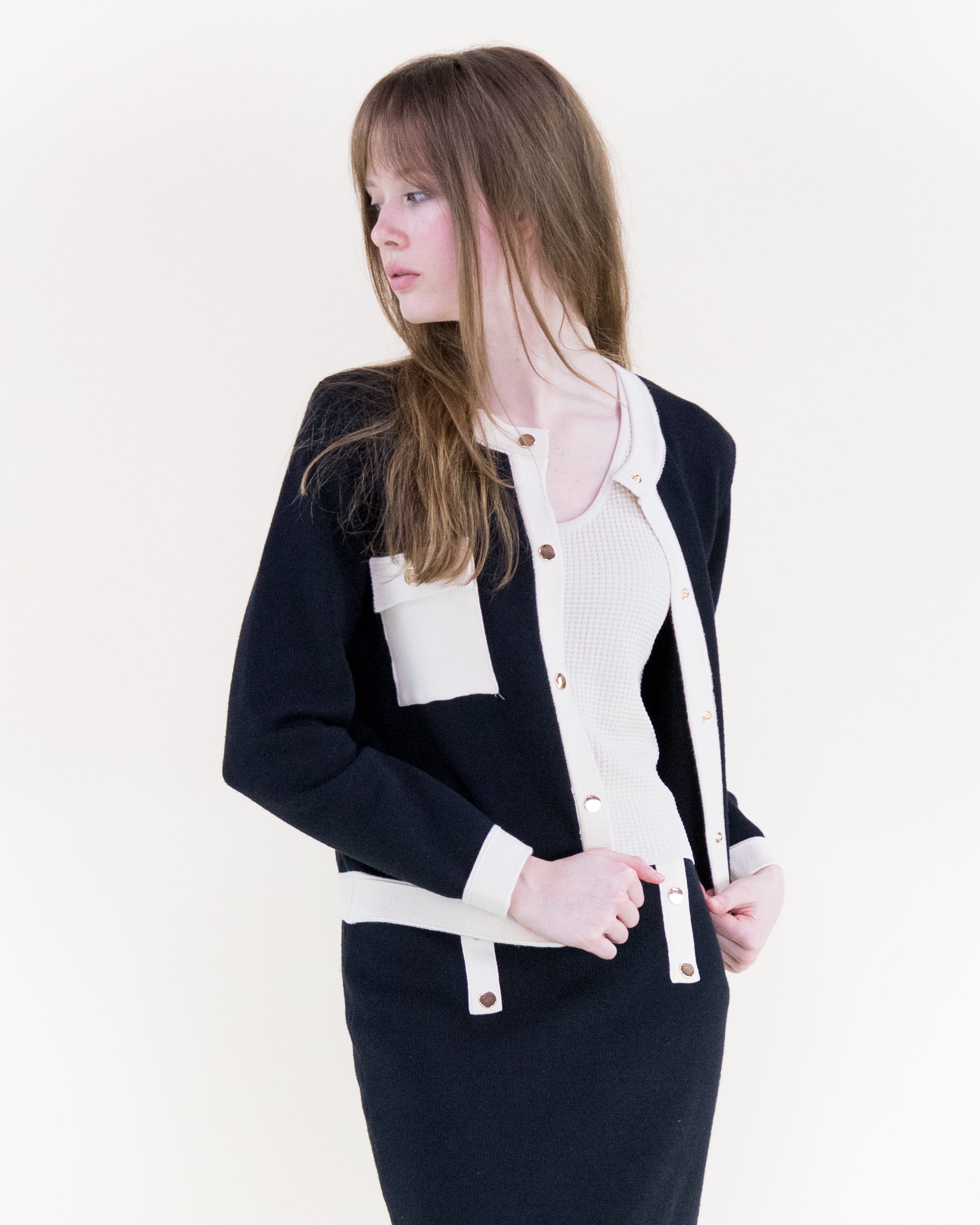 Color Blocked Front Pockets Boxy Cardigan - GRAY (S/M, L/XL) (Pack of 6)