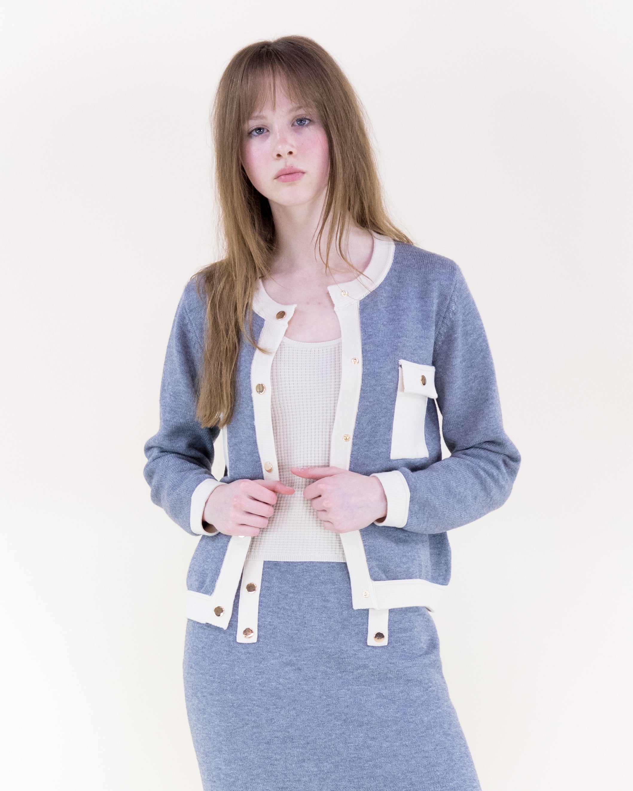 Color Blocked Front Pockets Boxy Cardigan - BURGUNDY (S/M, L/XL) (Pack of 6)