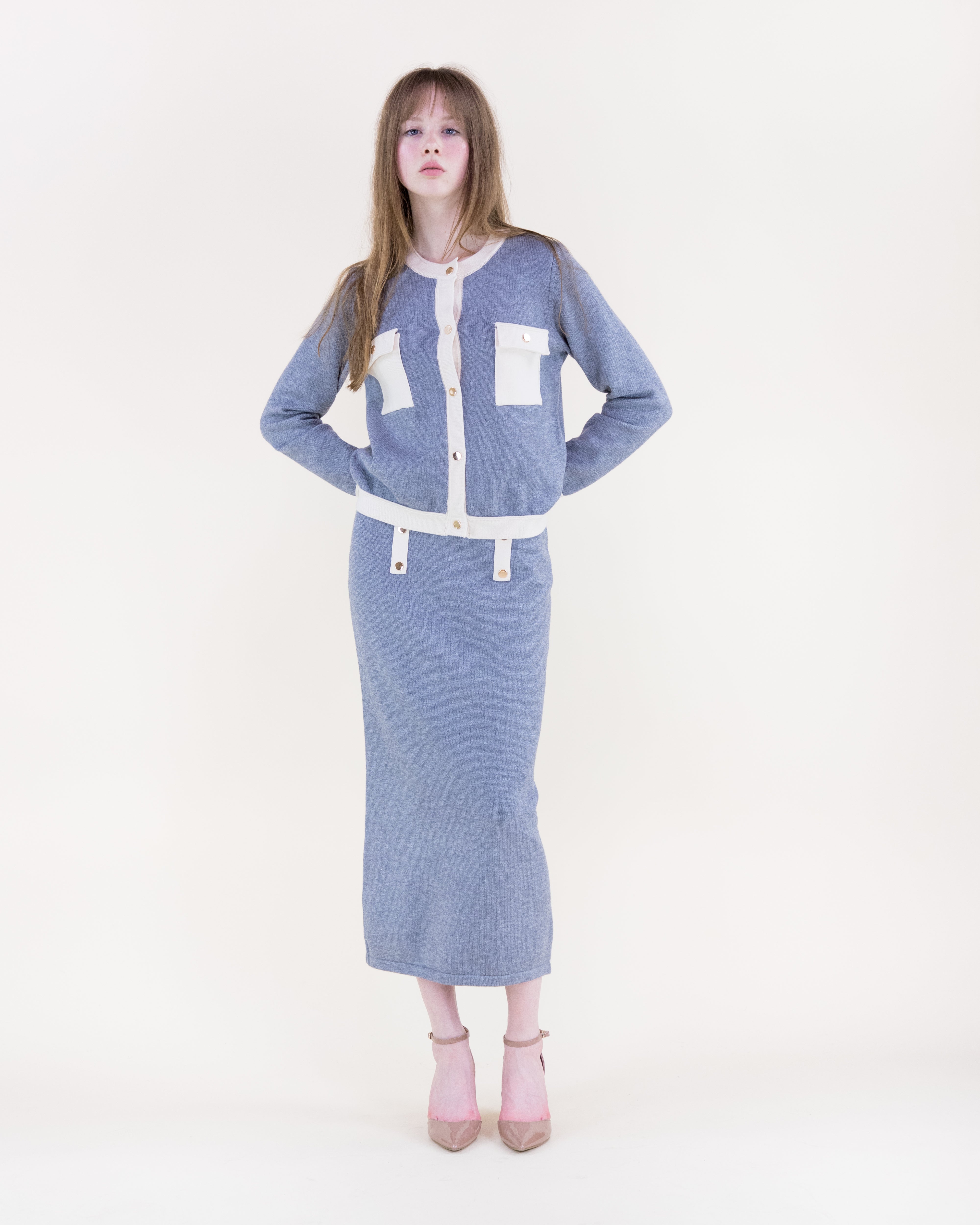 Color Blocked Front Pockets Boxy Cardigan - BLACK (S/M, L/XL) (Pack of 6)