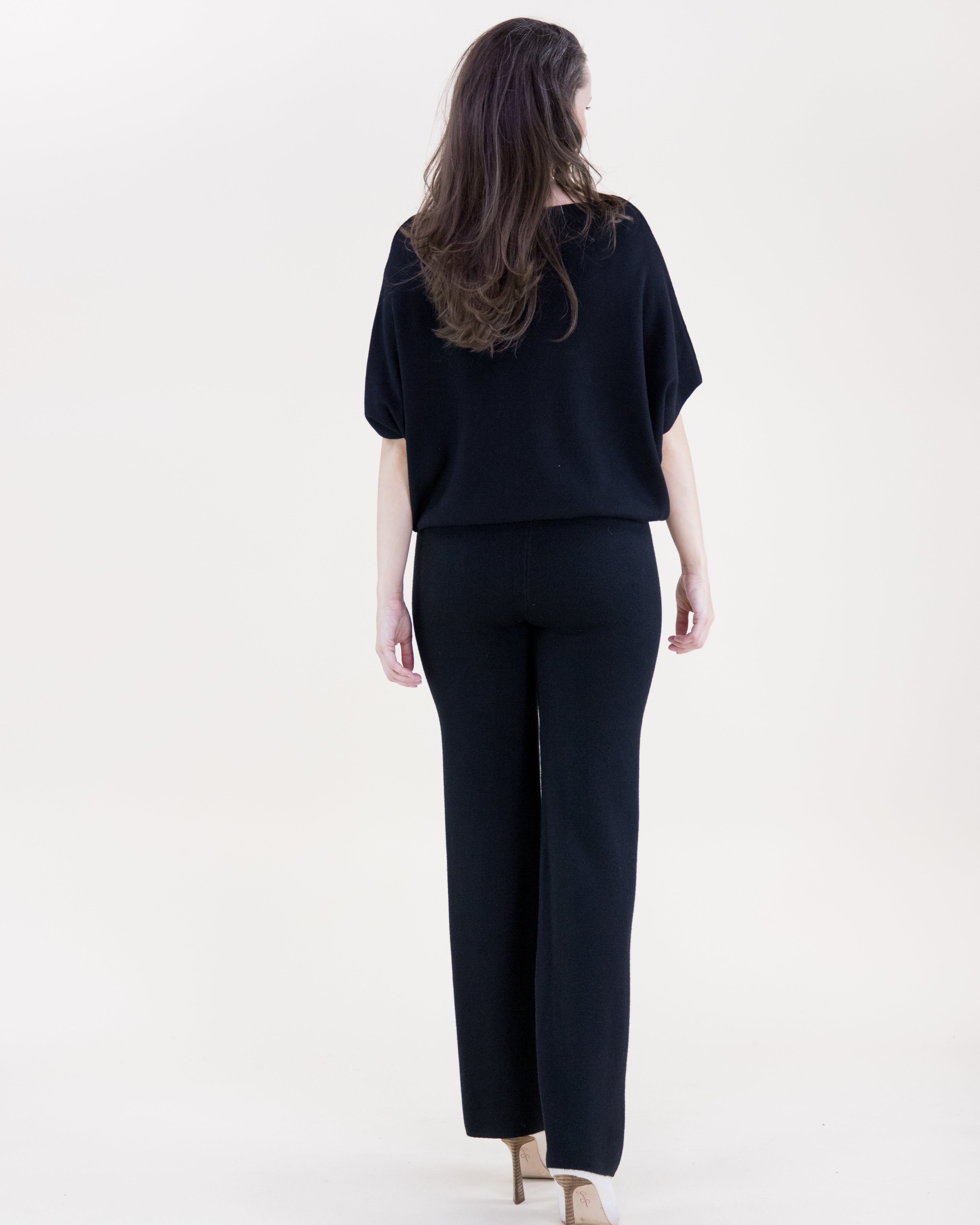 Classy Boat Neck Bat Wing Top - BLACK (S/M, L/XL) (Pack of 6)