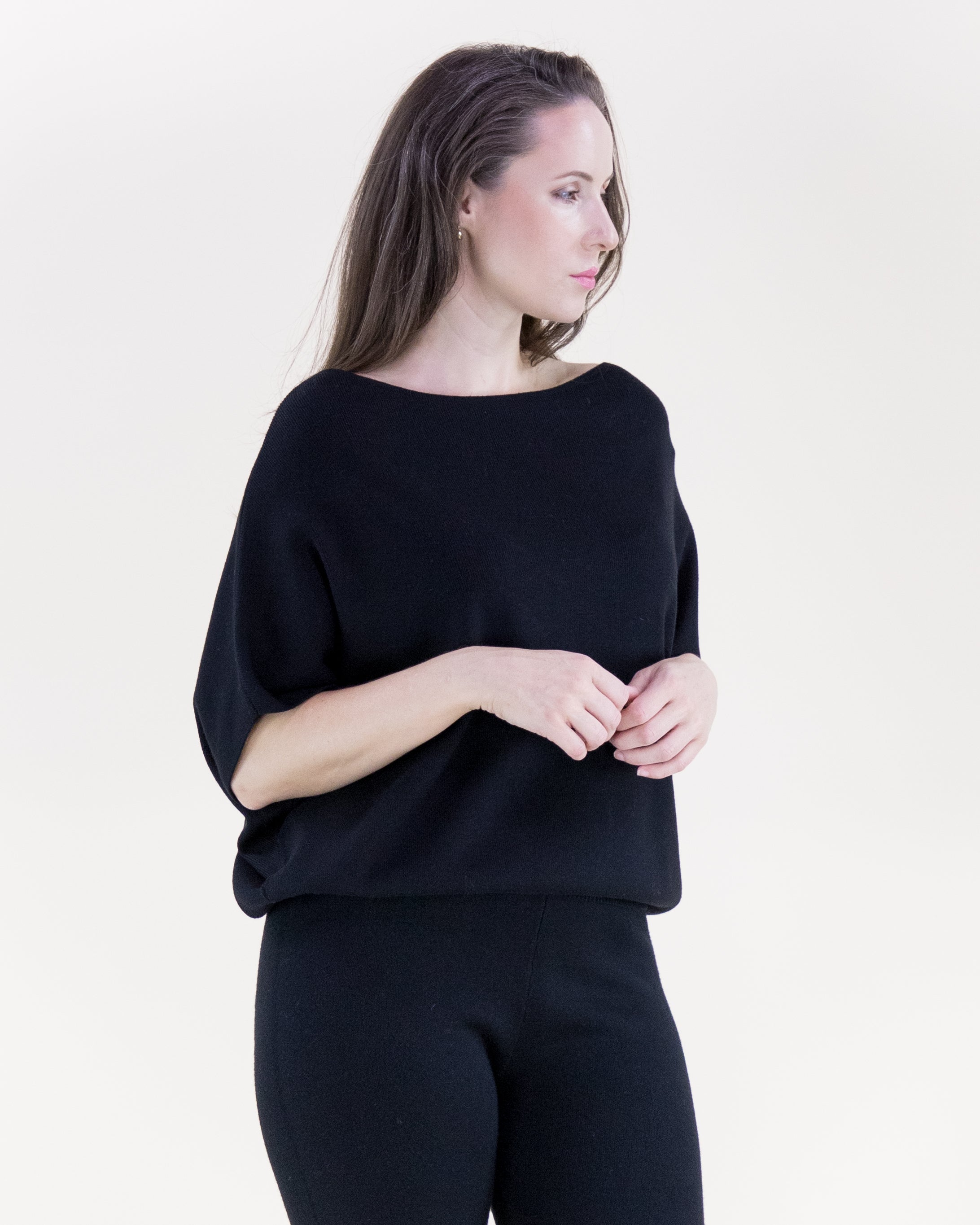 Classy Boat Neck Bat Wing Top - WHITE (S/M, L/XL) (Pack of 6)