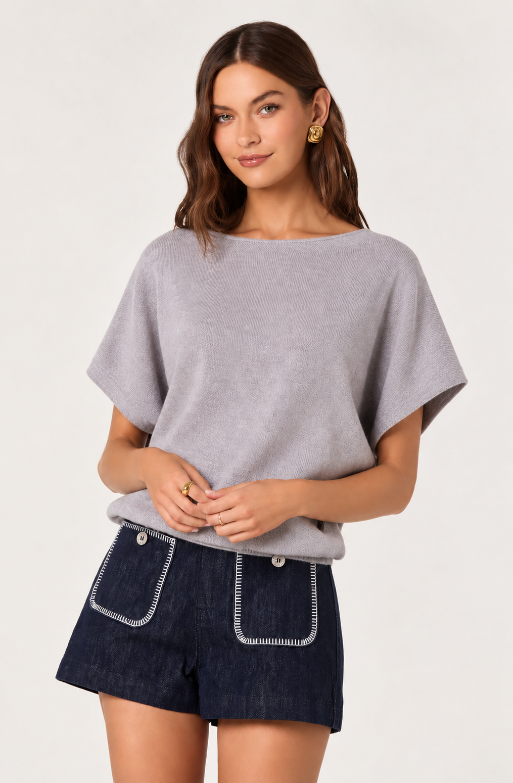 Classy Boat Neck Bat Wing Top - KHAKI (S/M, L/XL) (Pack of 6)